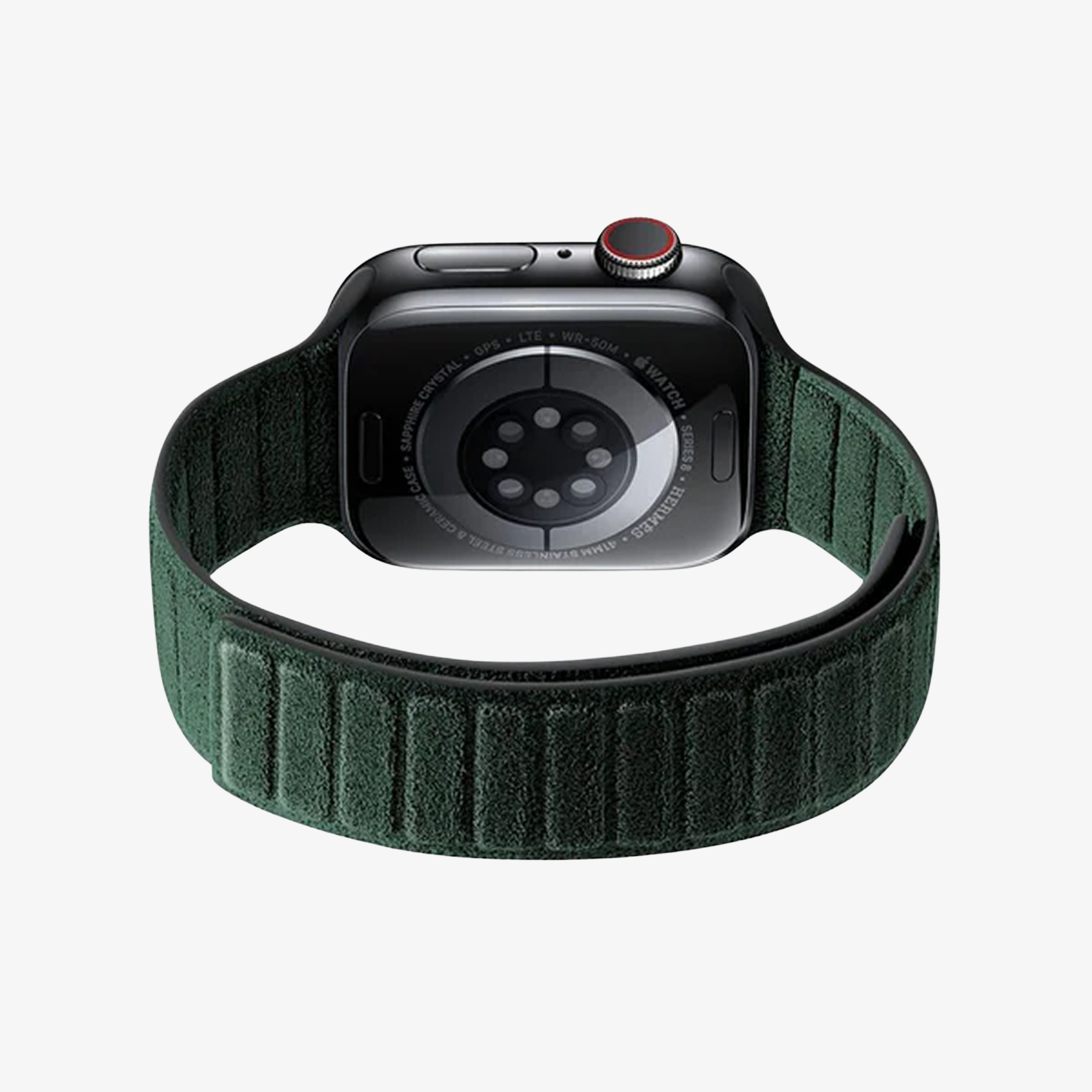 Bracelet Apple Watch en Alcantara - Vert nuit - 42/44/45/46 mm & Ultra (49 mm)