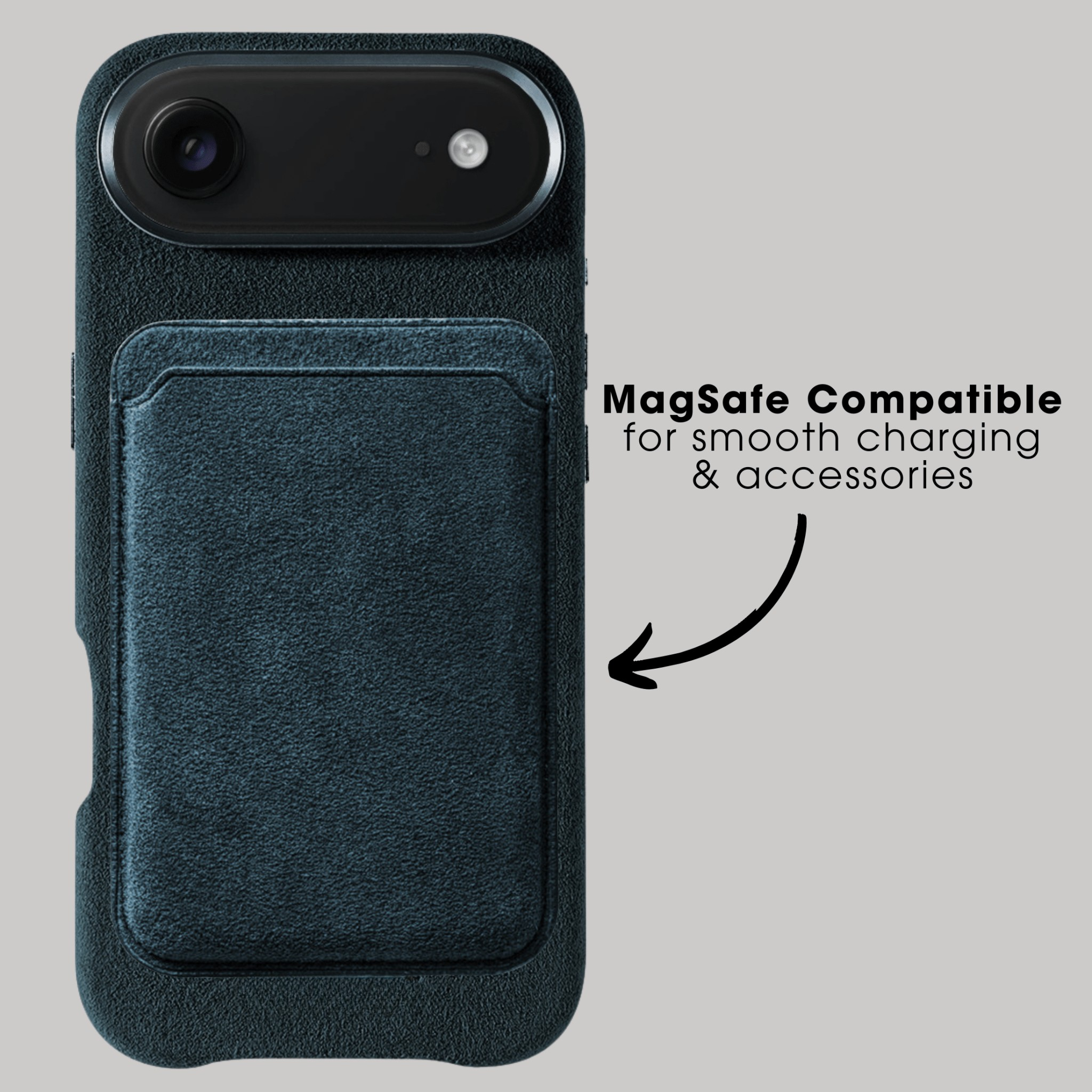 iPhone 17 Air - Coque en Alcantara - Bleu marine