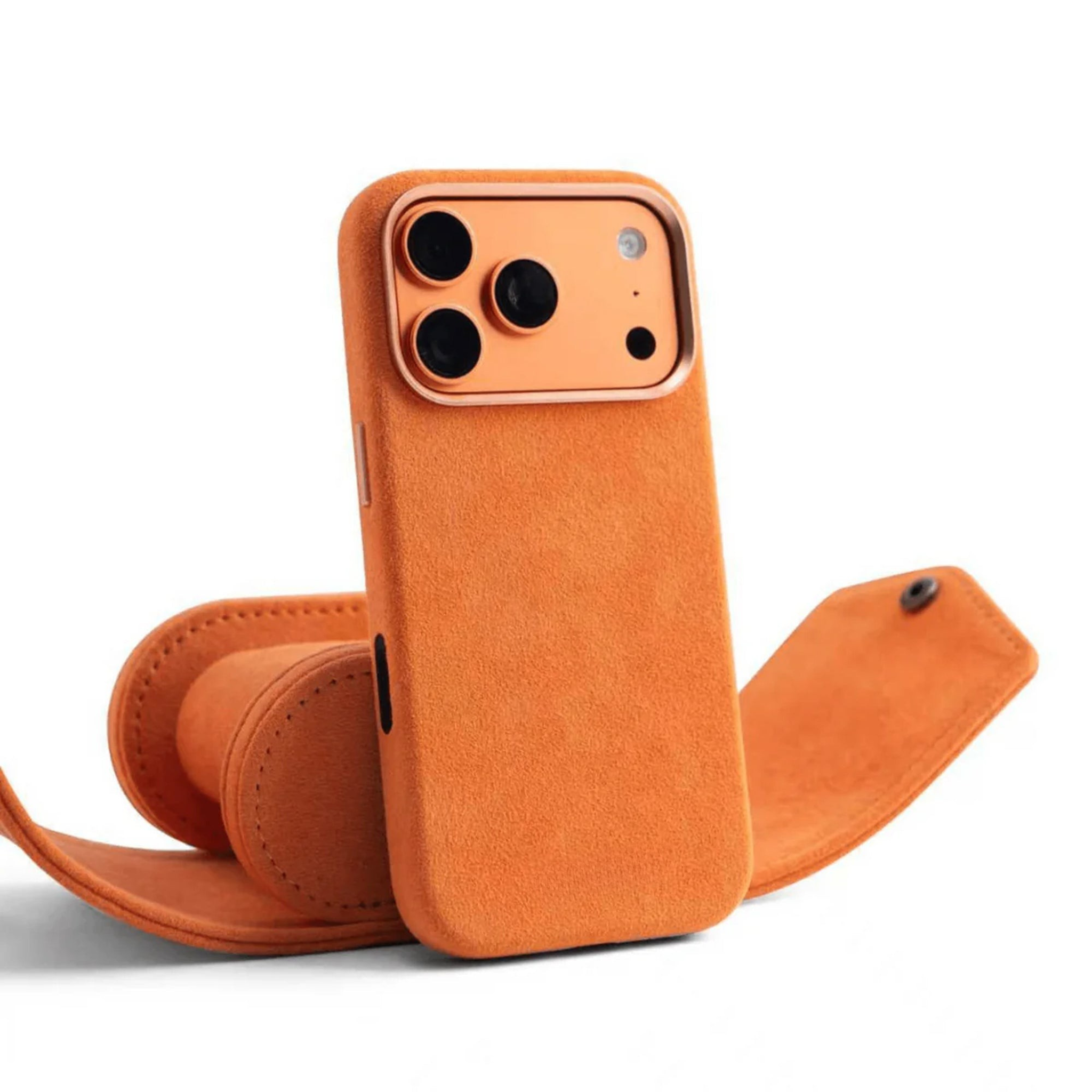 iPhone 17 Pro - Coque en Alcantara - Orange