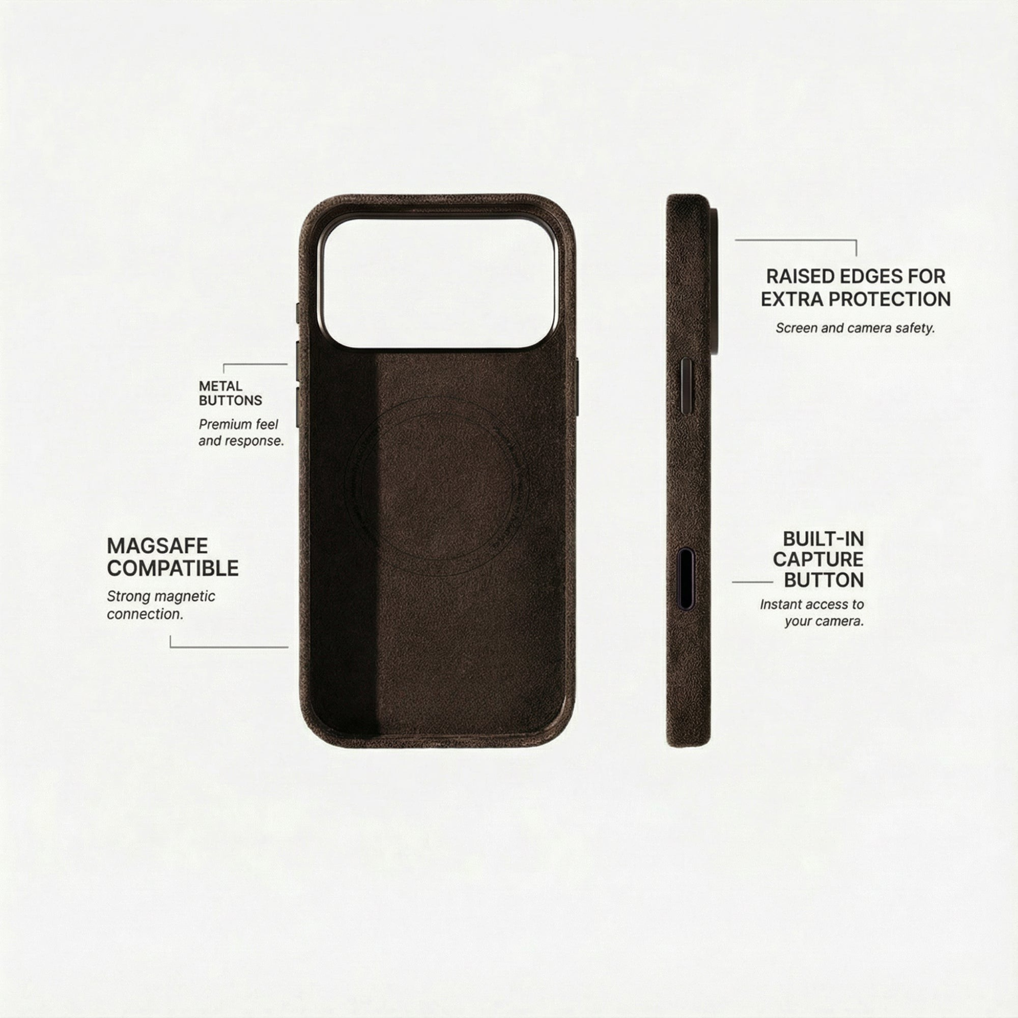iPhone 17 Pro - Coque Alcantara - Marron chocolat