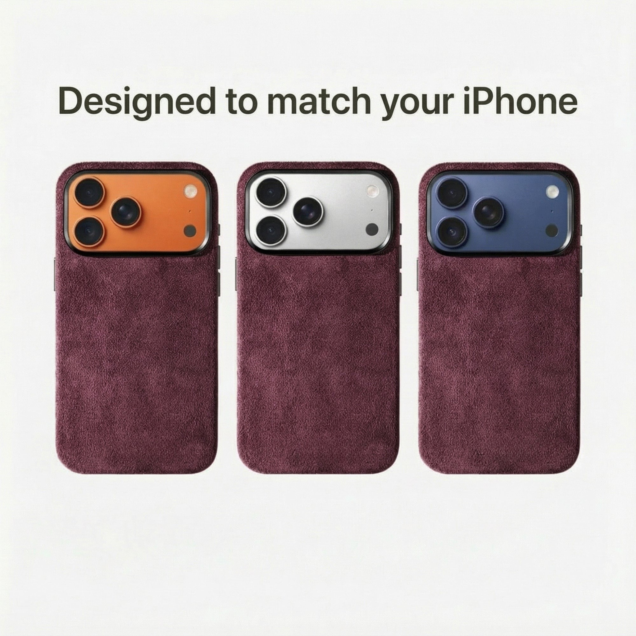 iPhone 17 Pro - Coque en Alcantara - Rouge bordeaux