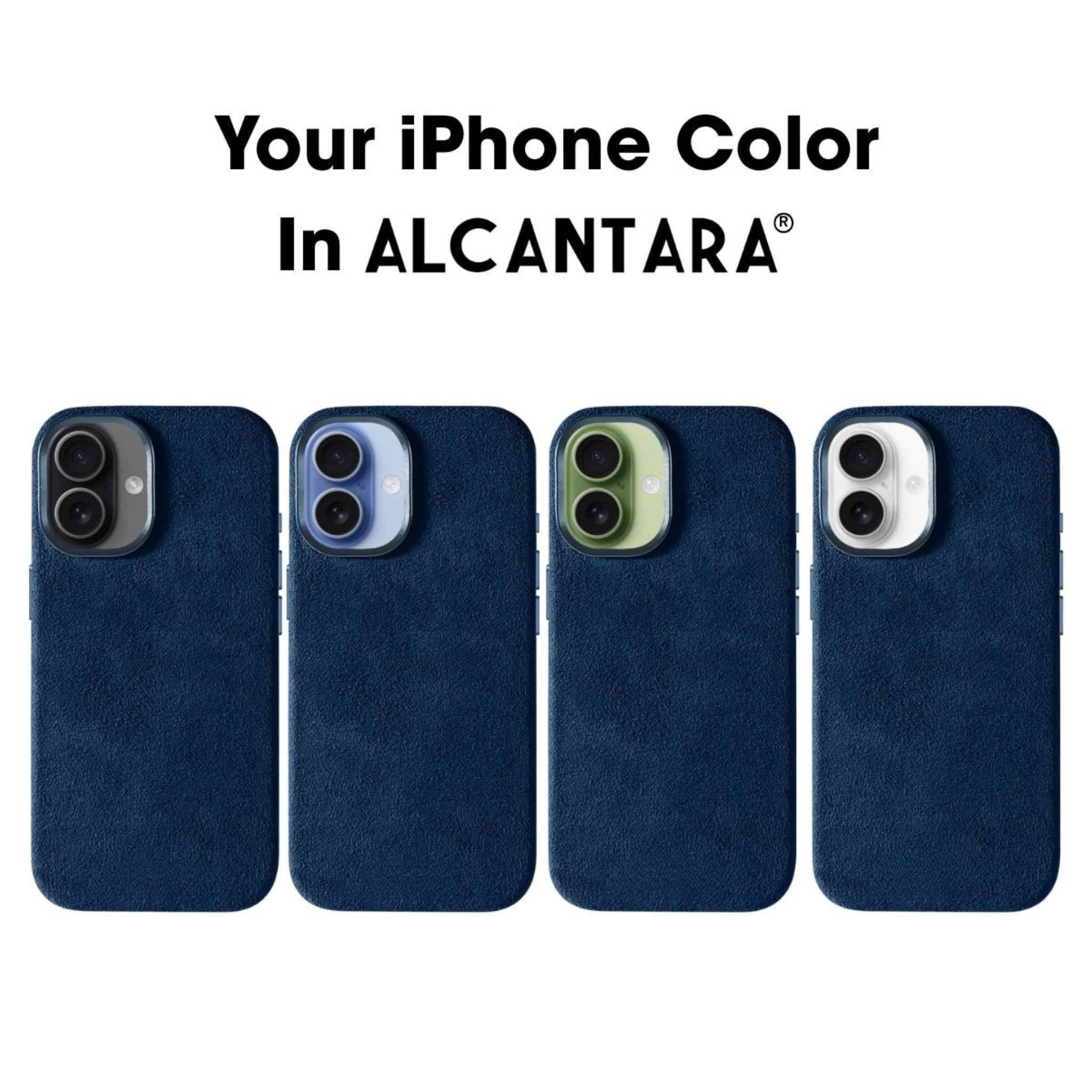 iPhone 17 - Coque en Alcantara - Bleu marine