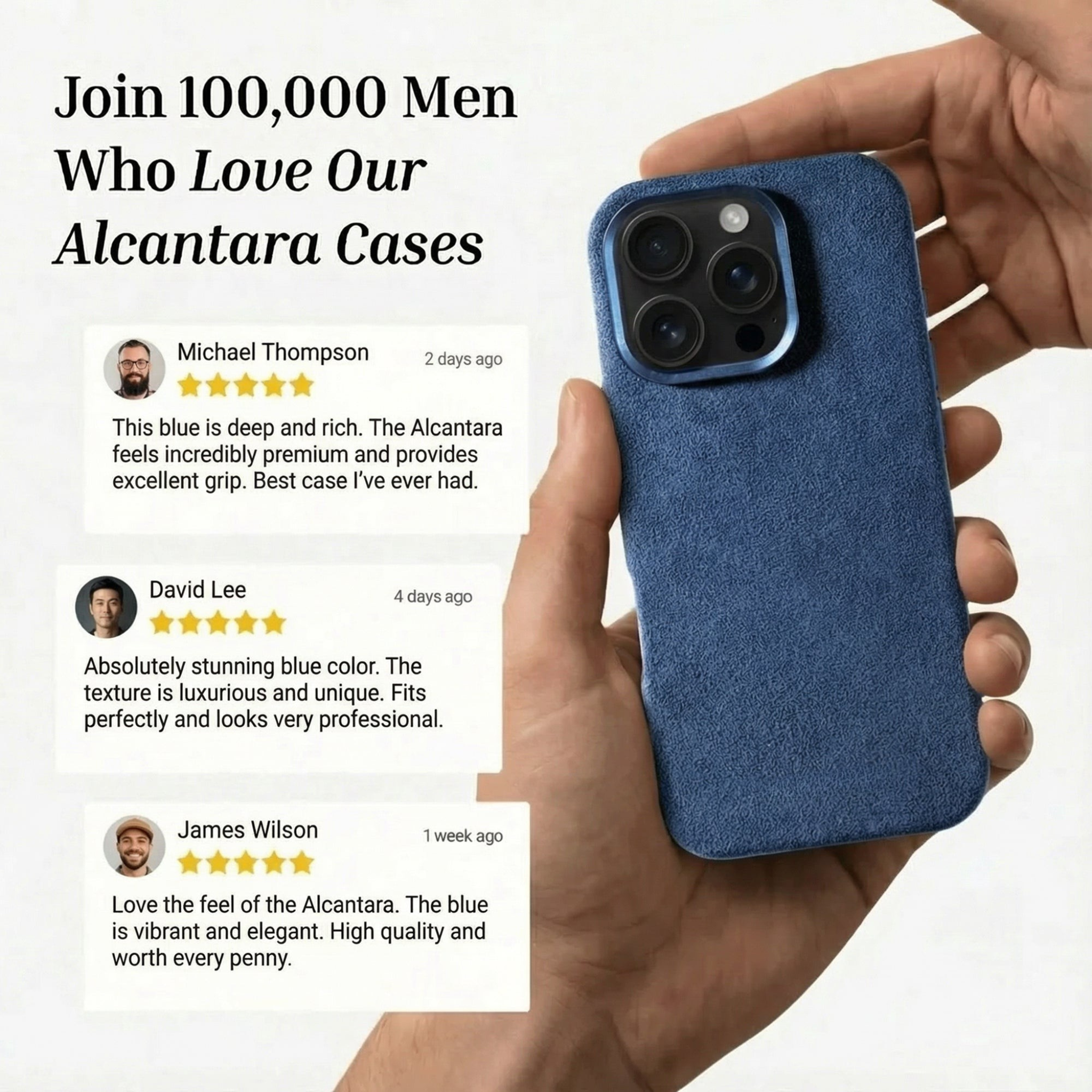 iPhone 16 Pro Max - Coque Alcantara - Bleu océan
