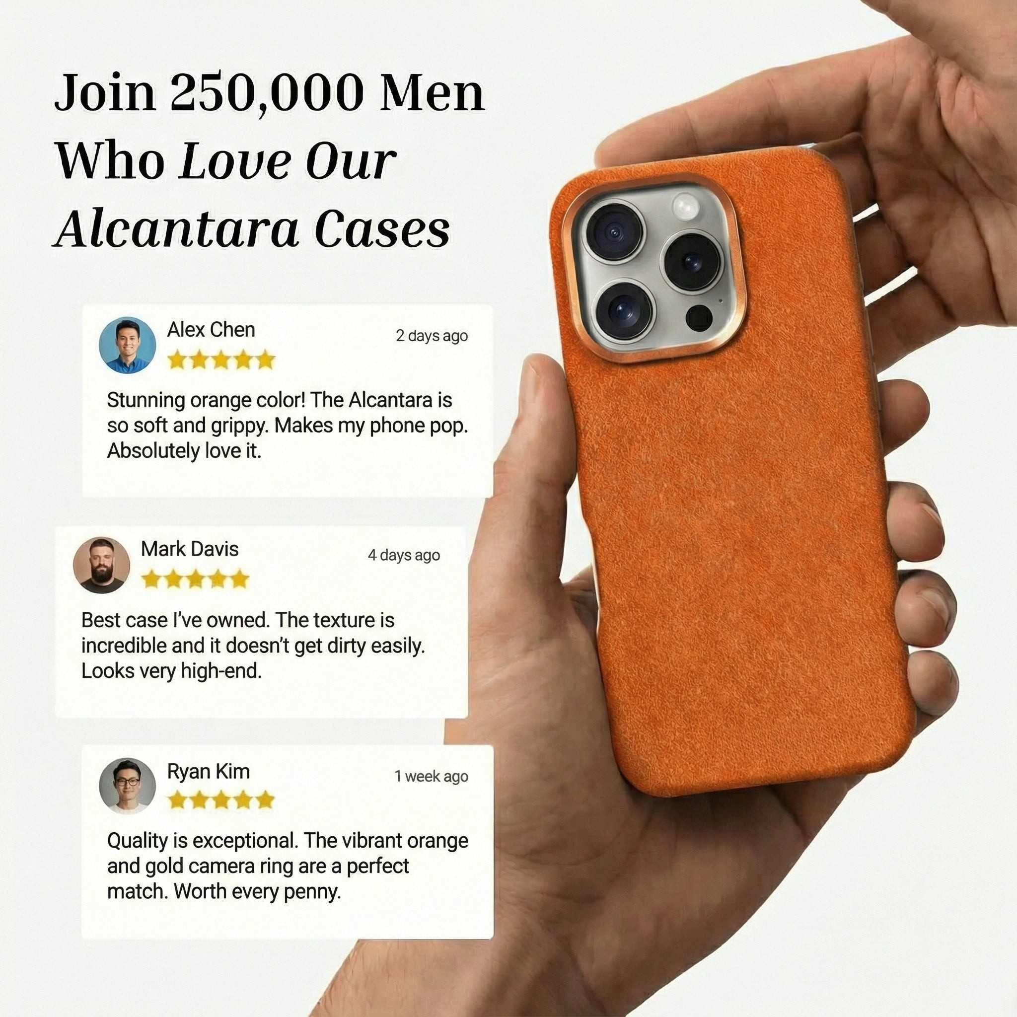iPhone 16 Pro - Coque Alcantara - Orange
