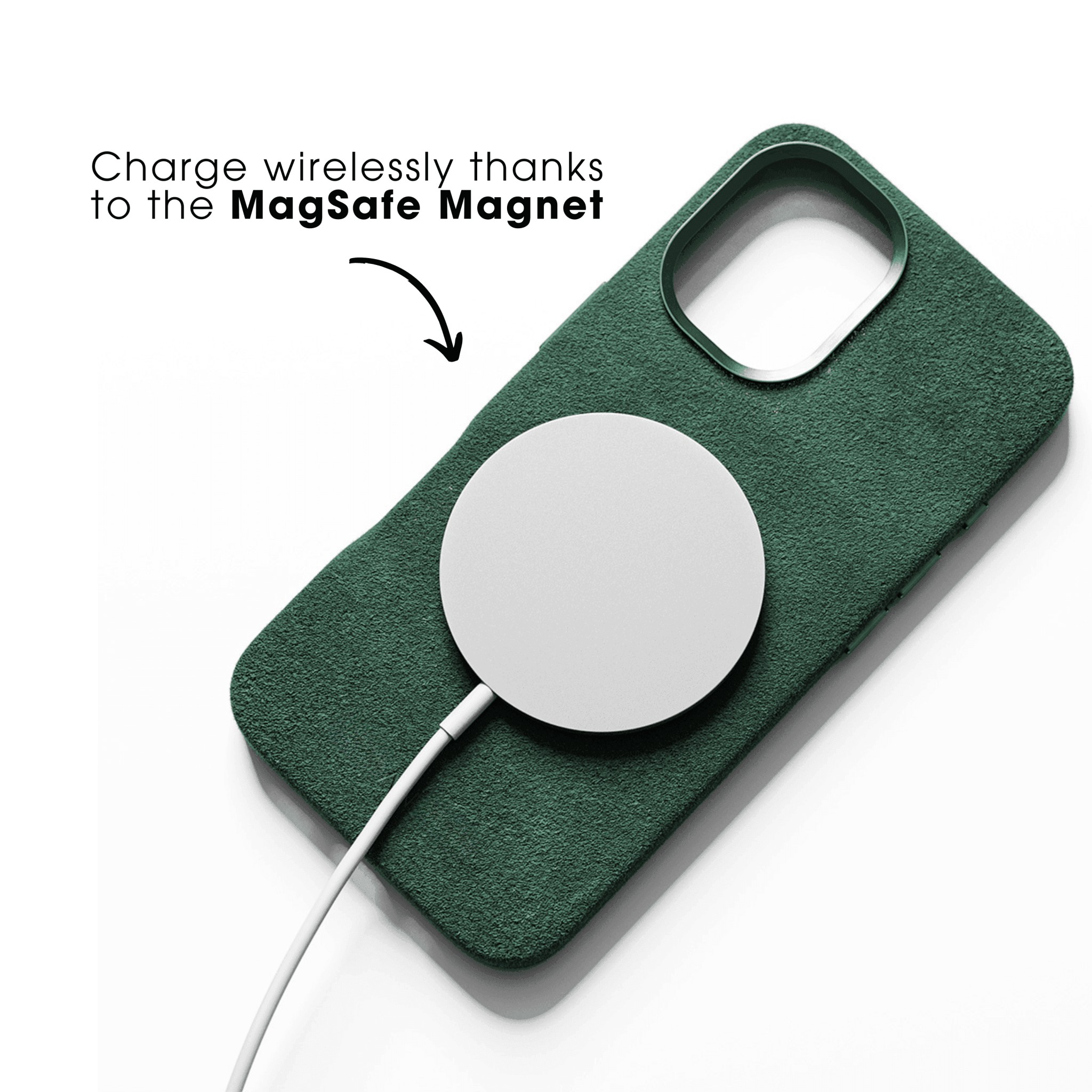 iPhone 16 Plus - Coque Alcantara - Vert nuit