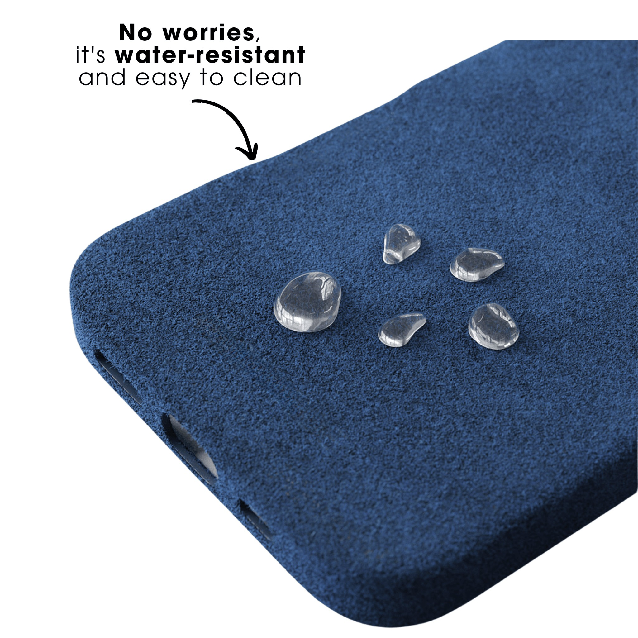 iPhone 16 Plus - Coque en Alcantara - Bleu océan