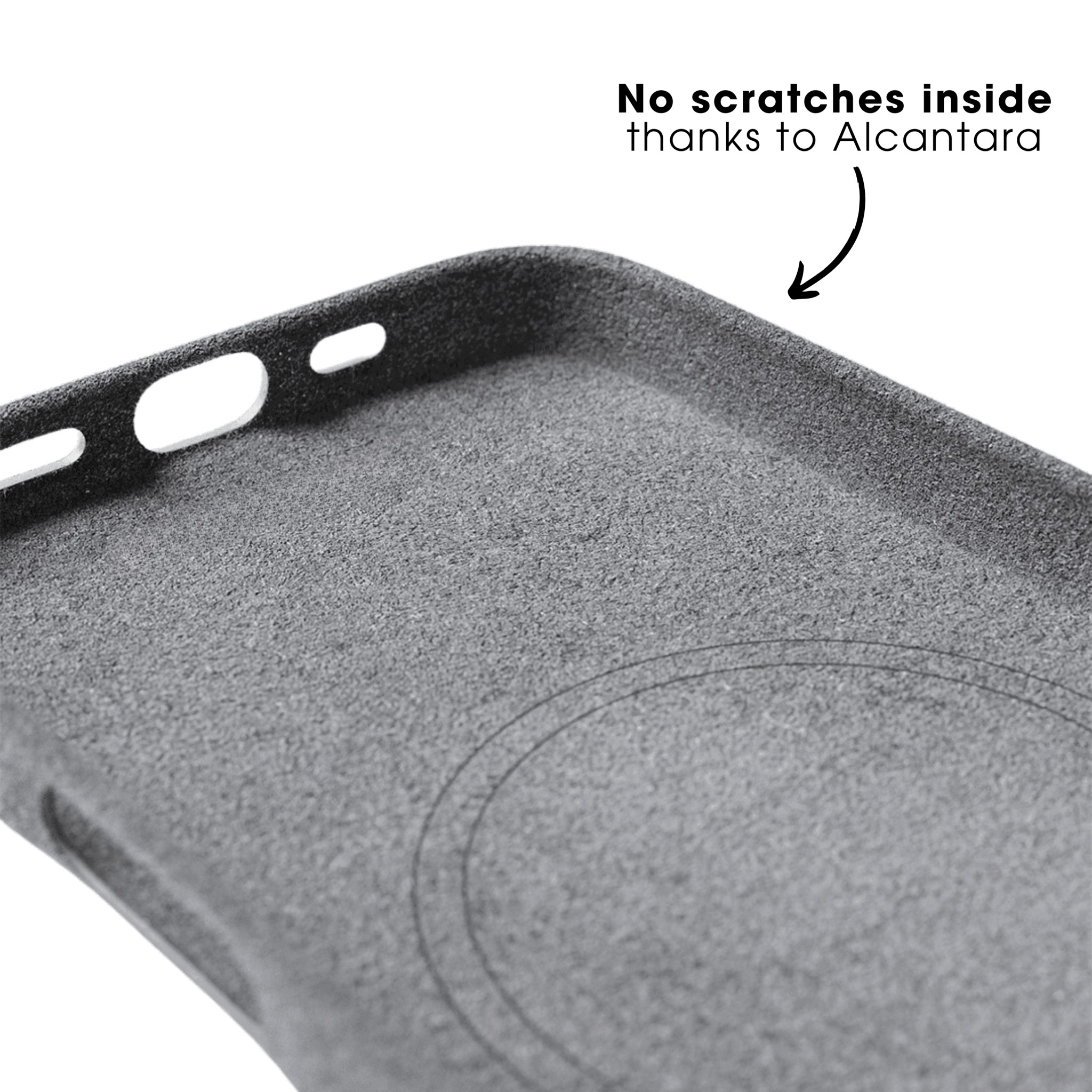 iPhone 16e - Coque en Alcantara - Gris Nardo
