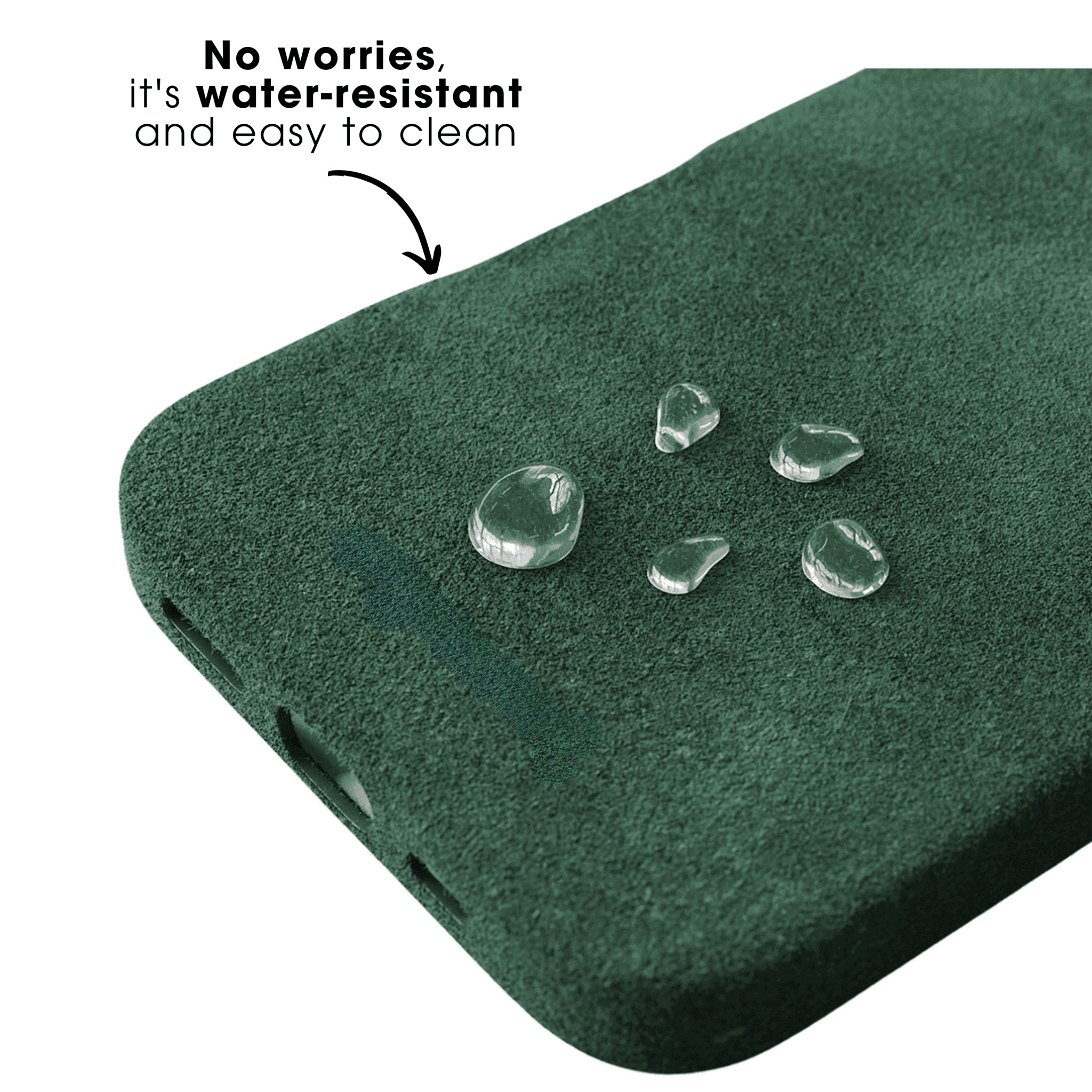 iPhone 16e - Coque en Alcantara - Vert Minuit