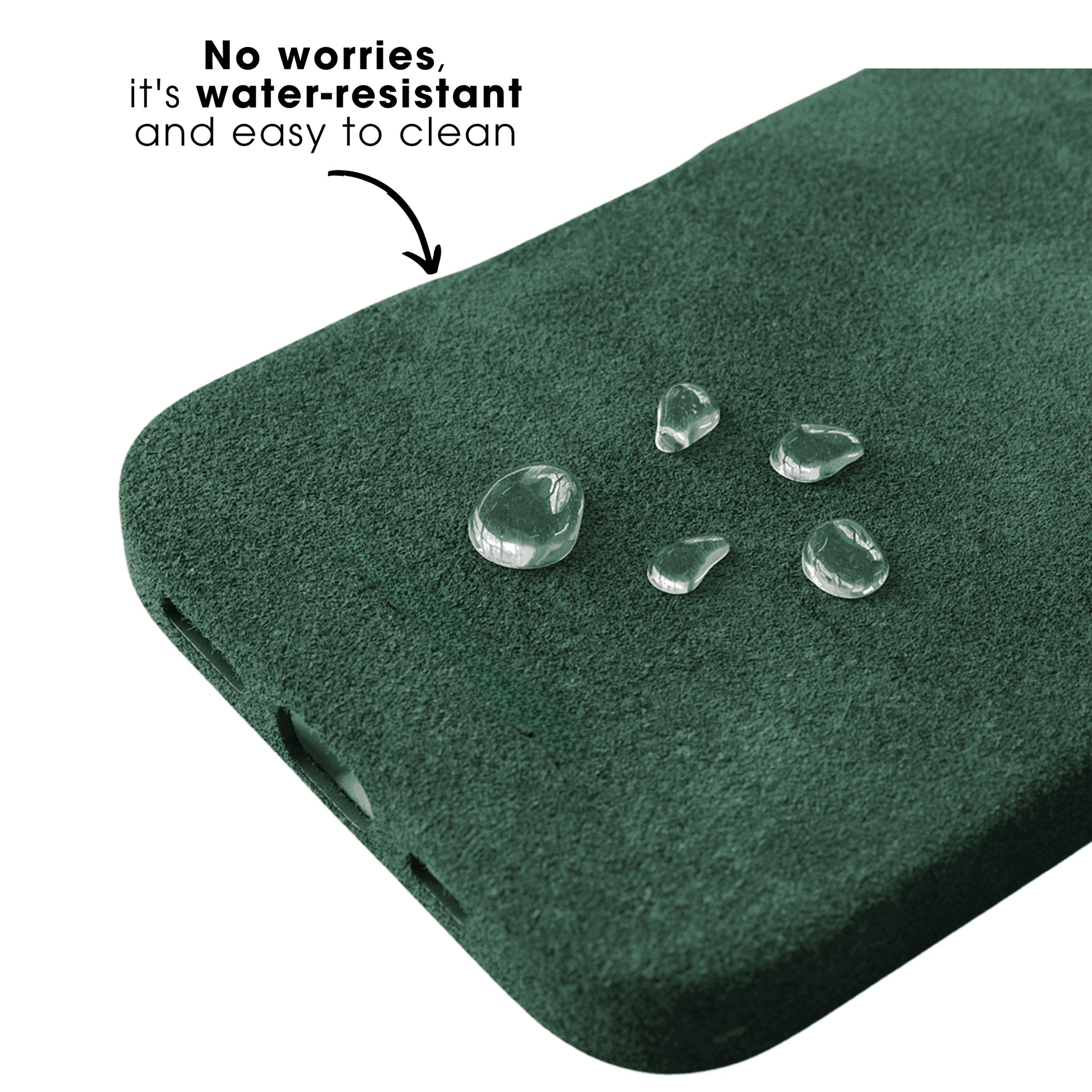 iPhone 16 - Coque en Alcantara - Vert nuit