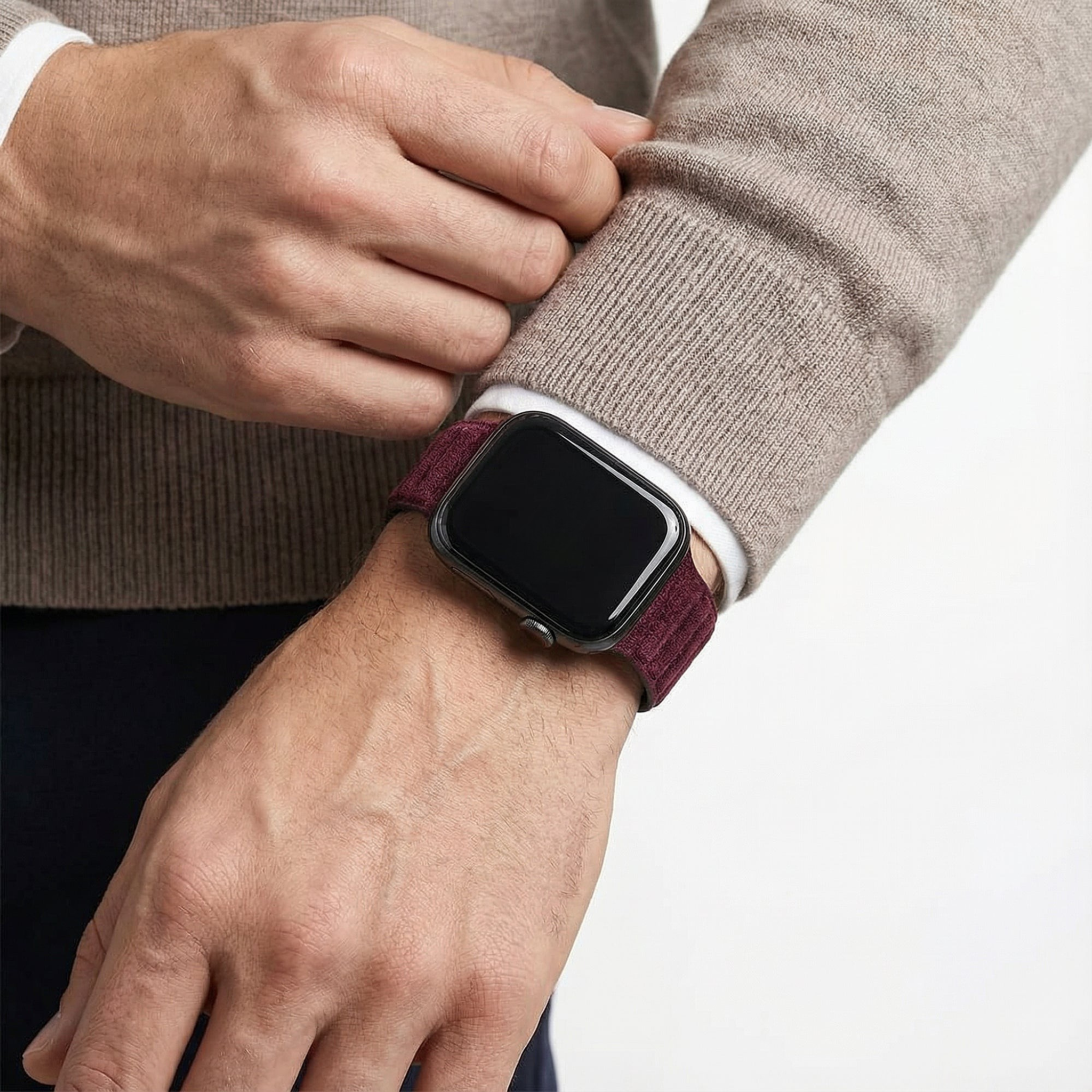 Bracelet Apple Watch en Alcantara - Rouge bordeaux - 42/44/45/46 mm & Ultra (49 mm)