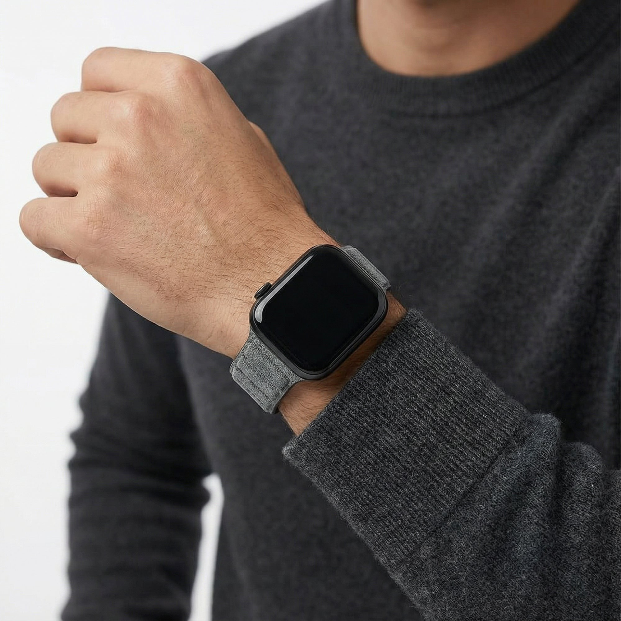 Bracelet Apple Watch en Alcantara - Gris Nardo - 42/44/45/46 mm & Ultra (49 mm)