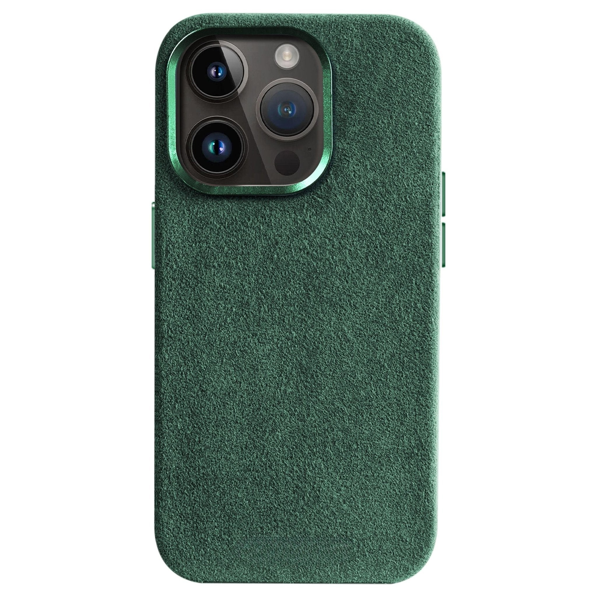 iPhone 14 Pro - Coque en Alcantara - Vert nuit