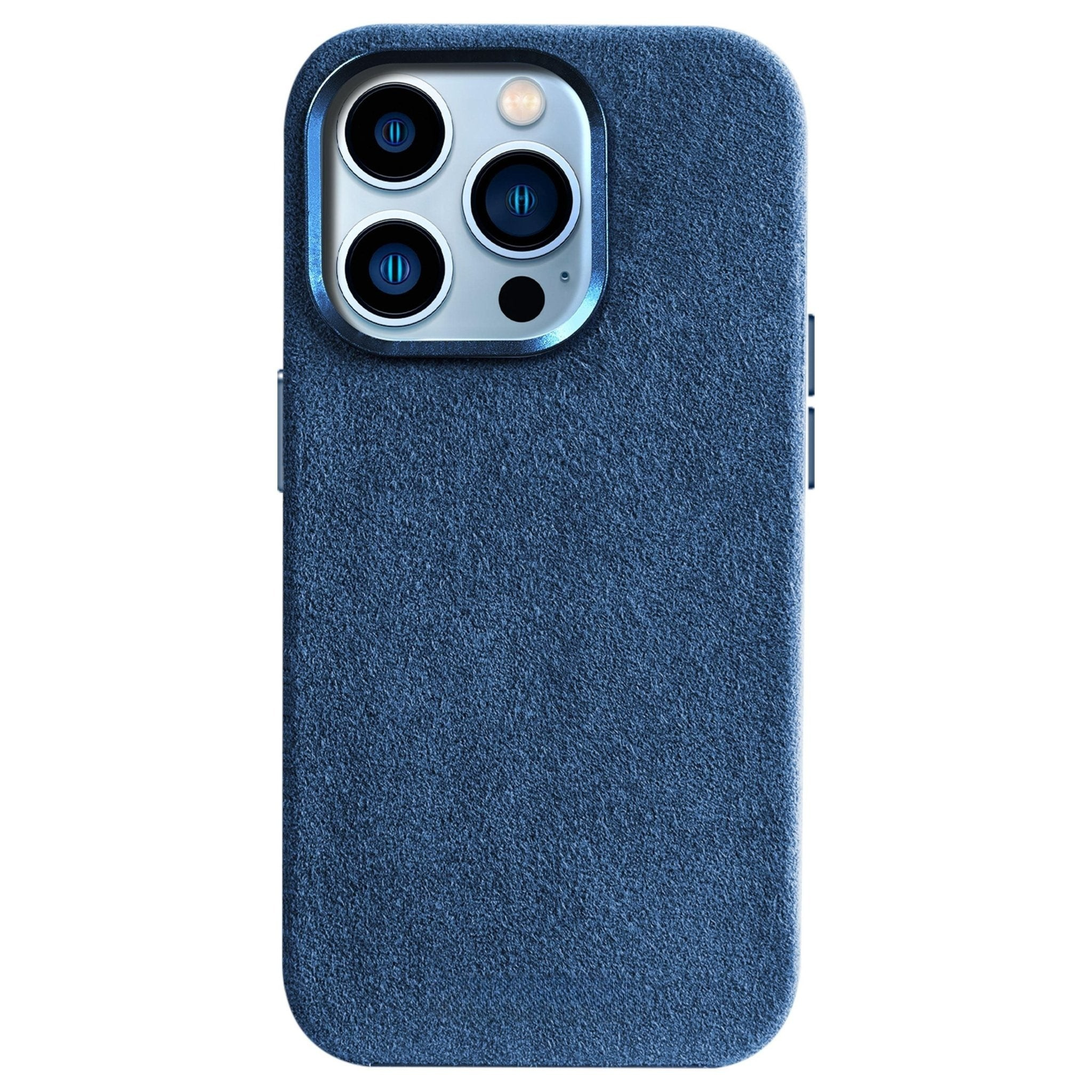 iPhone 14 Pro - Coque en Alcantara - Bleu océan