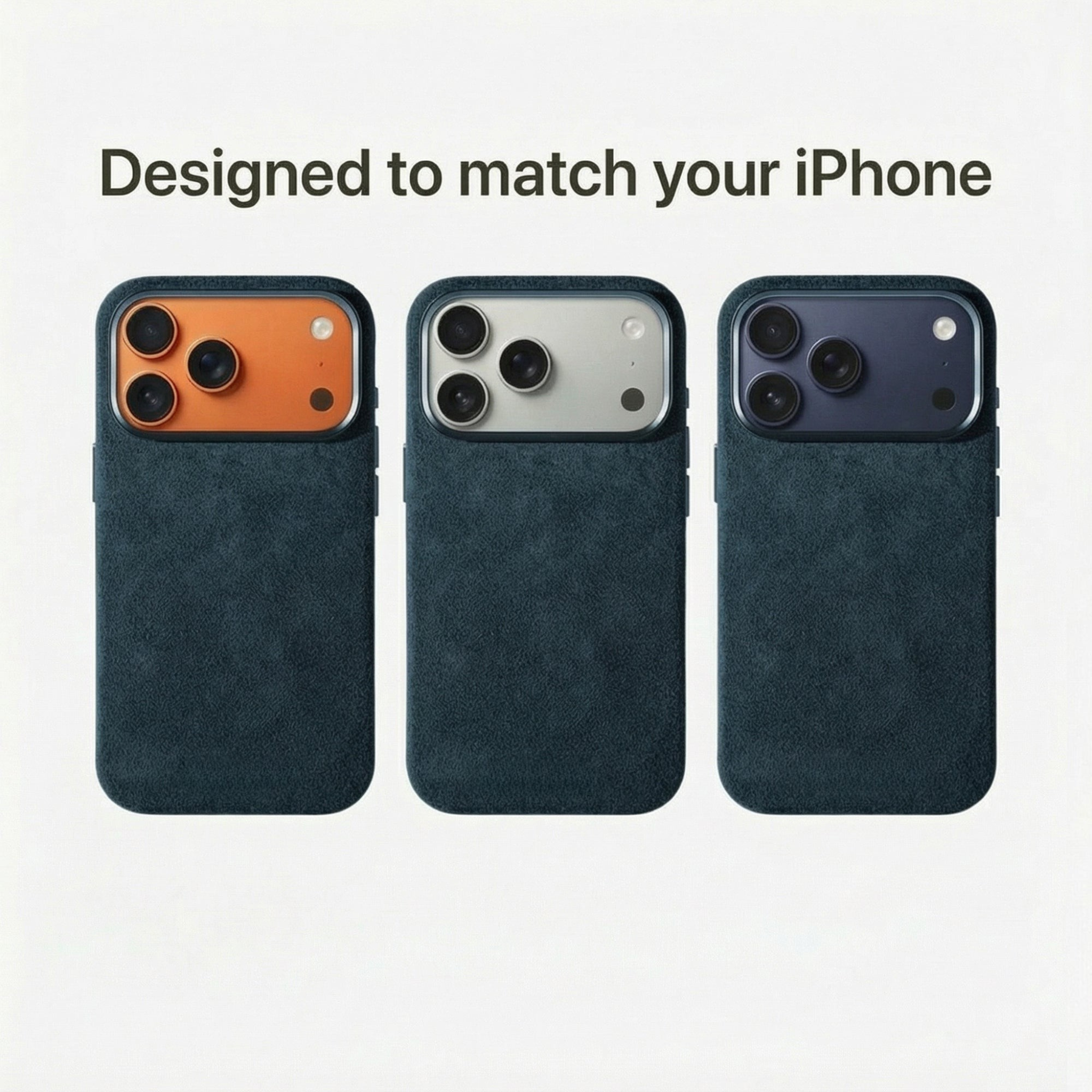 iPhone 17 Pro Max - Coque en Alcantara - Bleu marine