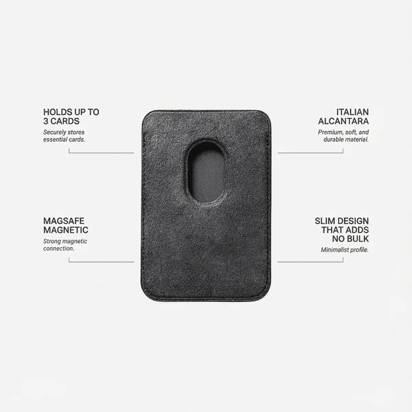 Portefeuille MagSafe en Alcantara - Gris sidéral