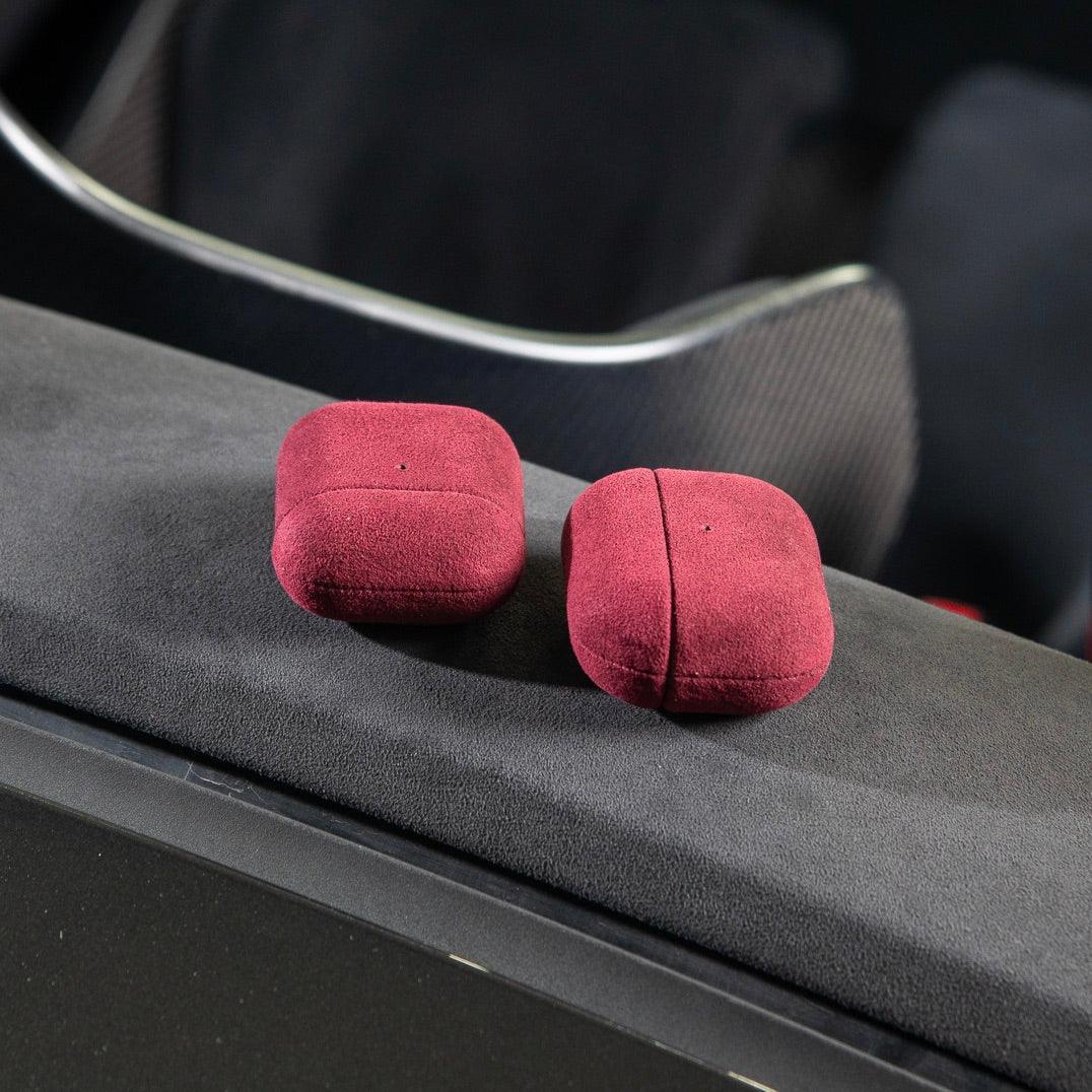 AirPods 1/2 Gen Alcantara Case - Wine Red - Alcanside