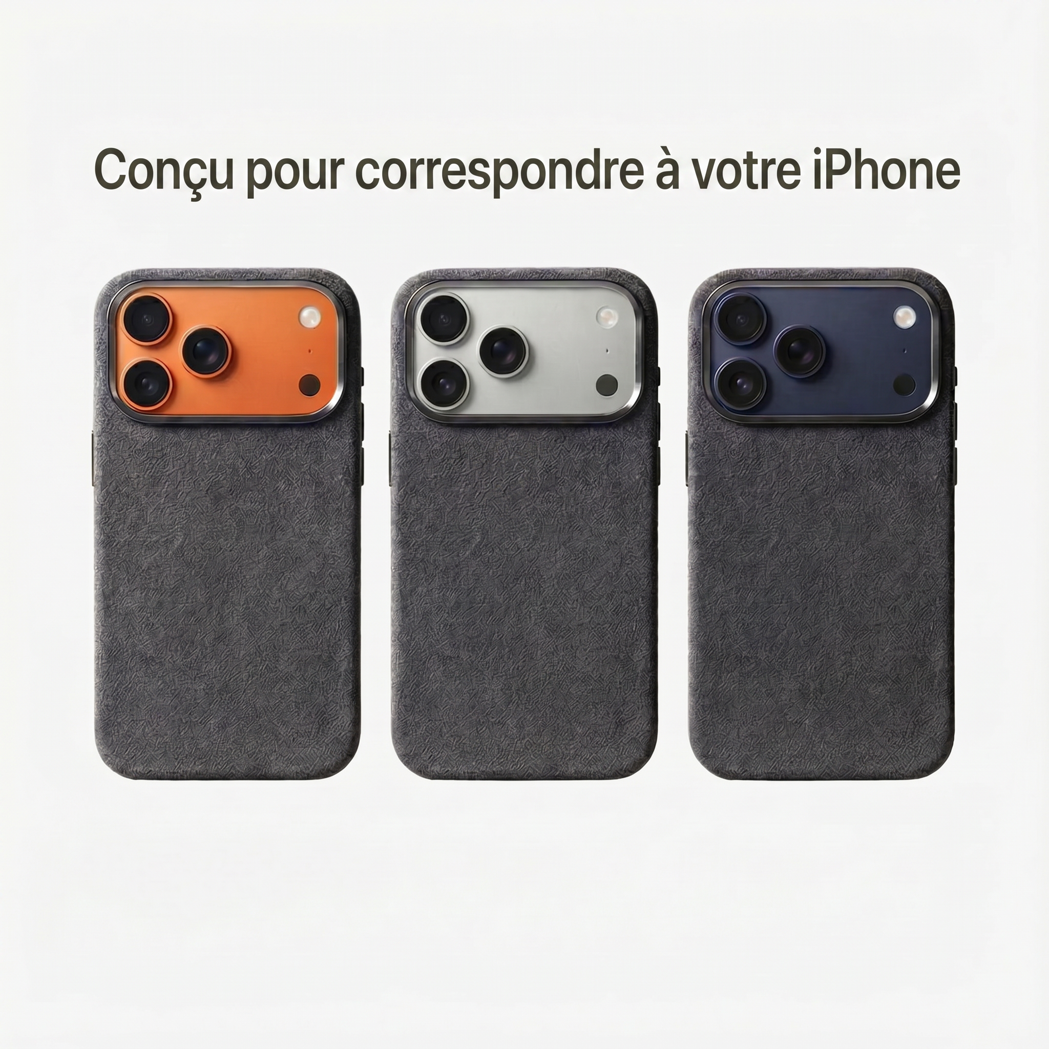 iPhone 17 Pro Max - Coque Alcantara - Gris sidéral