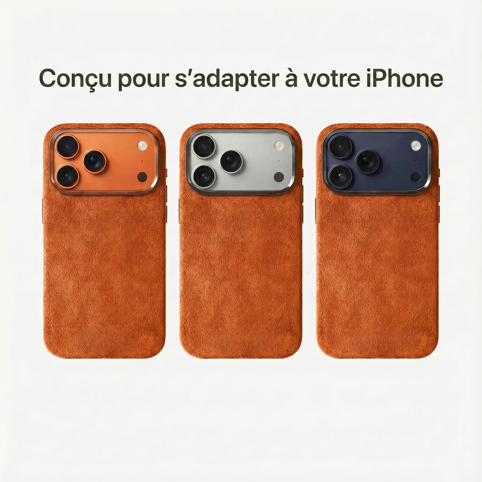 iPhone 17 Pro - Coque en Alcantara - Orange
