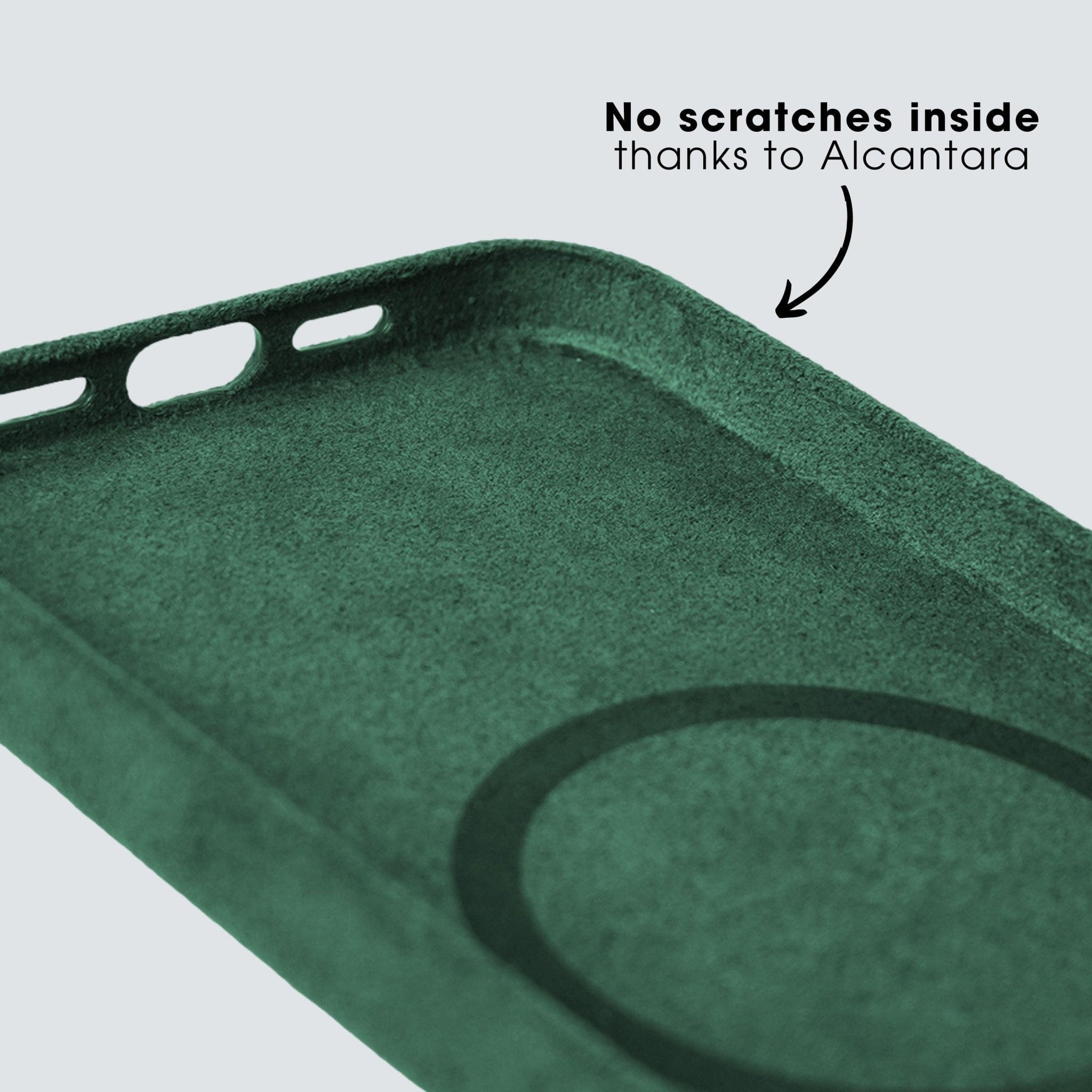 iPhone 14 - Coque en Alcantara - Vert nuit
