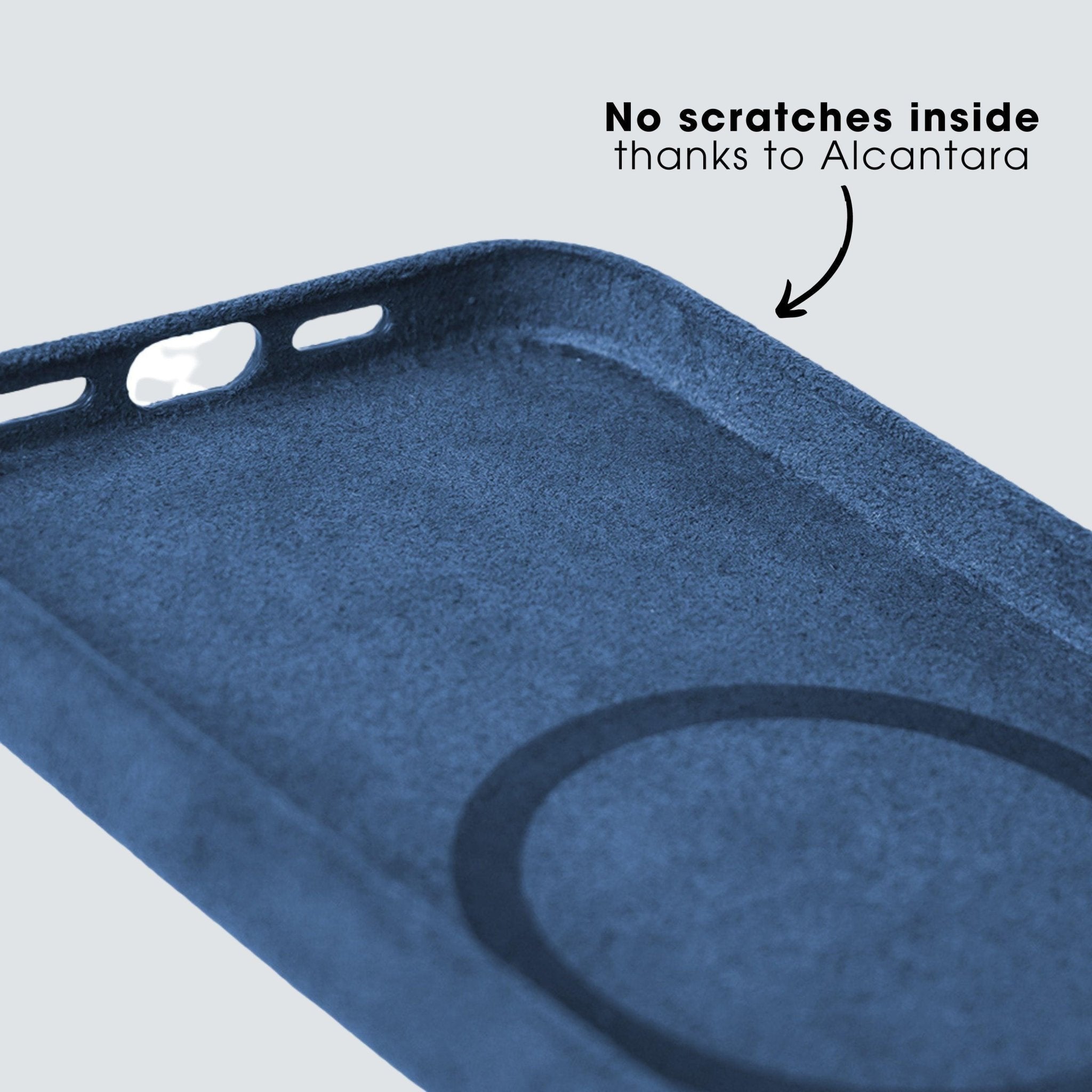iPhone 14 Pro Max - Coque en Alcantara - Bleu océan
