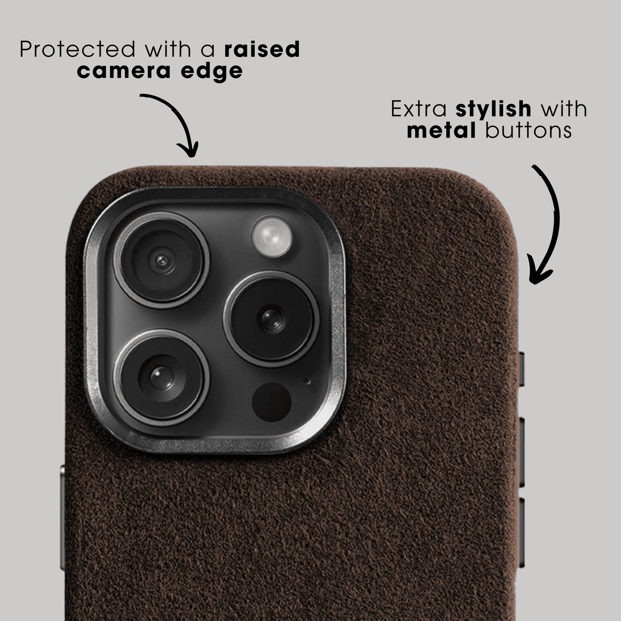 iPhone 15 Pro - Coque Alcantara - Marron Chocolat