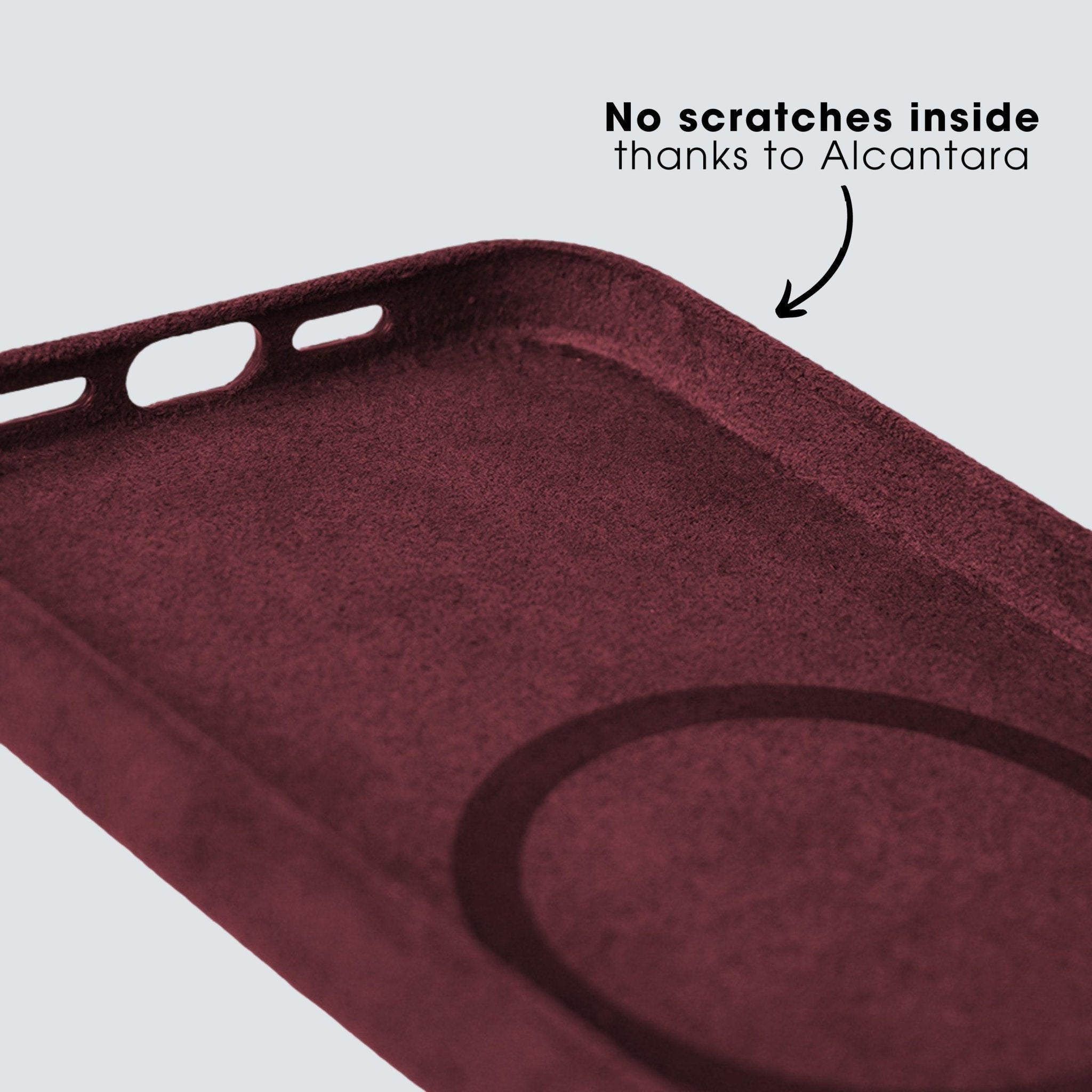 iPhone 15 Pro Max - Coque en Alcantara - Rouge bordeaux