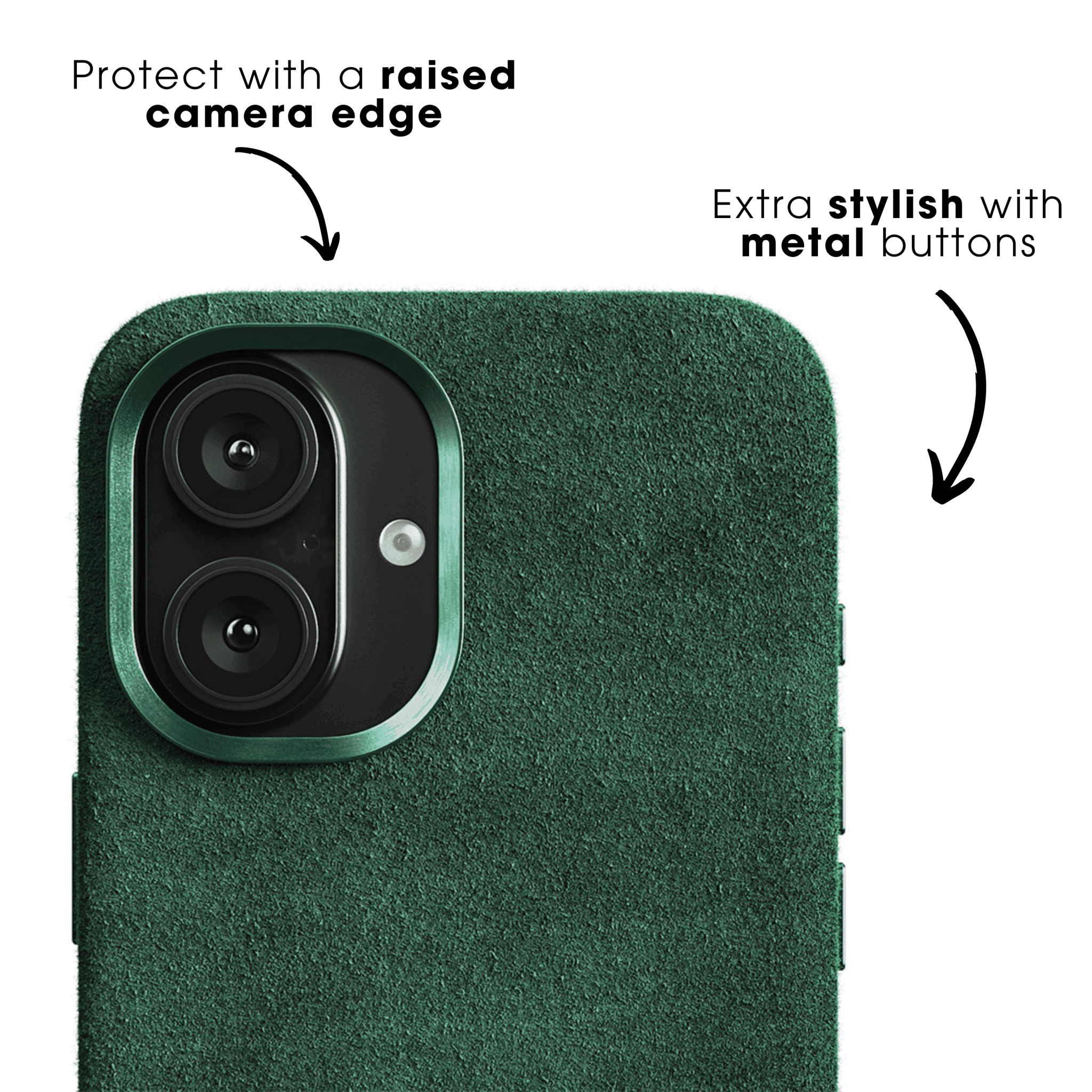 iPhone 16 - Coque en Alcantara - Vert nuit