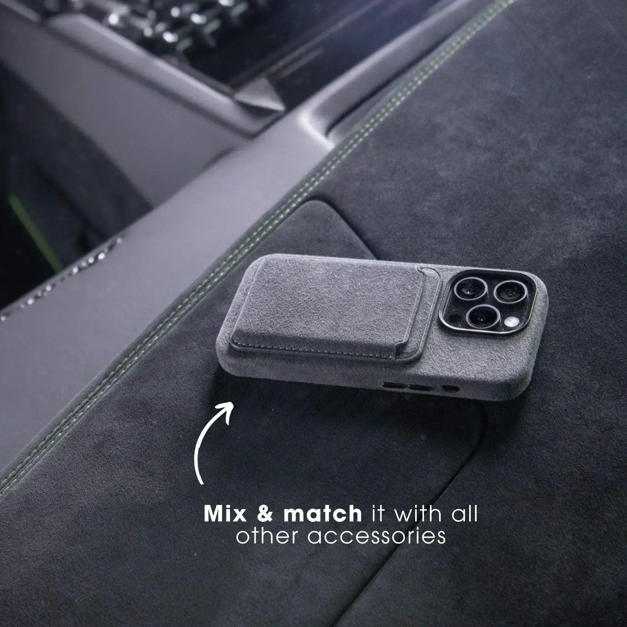 iPhone 15 Pro Max - Coque en Alcantara - Gris Nardo