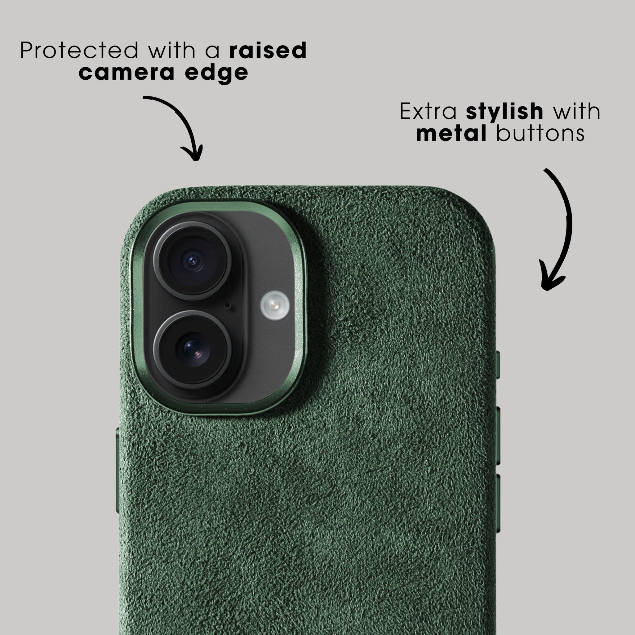 iPhone 17 - Coque en Alcantara - Vert nuit