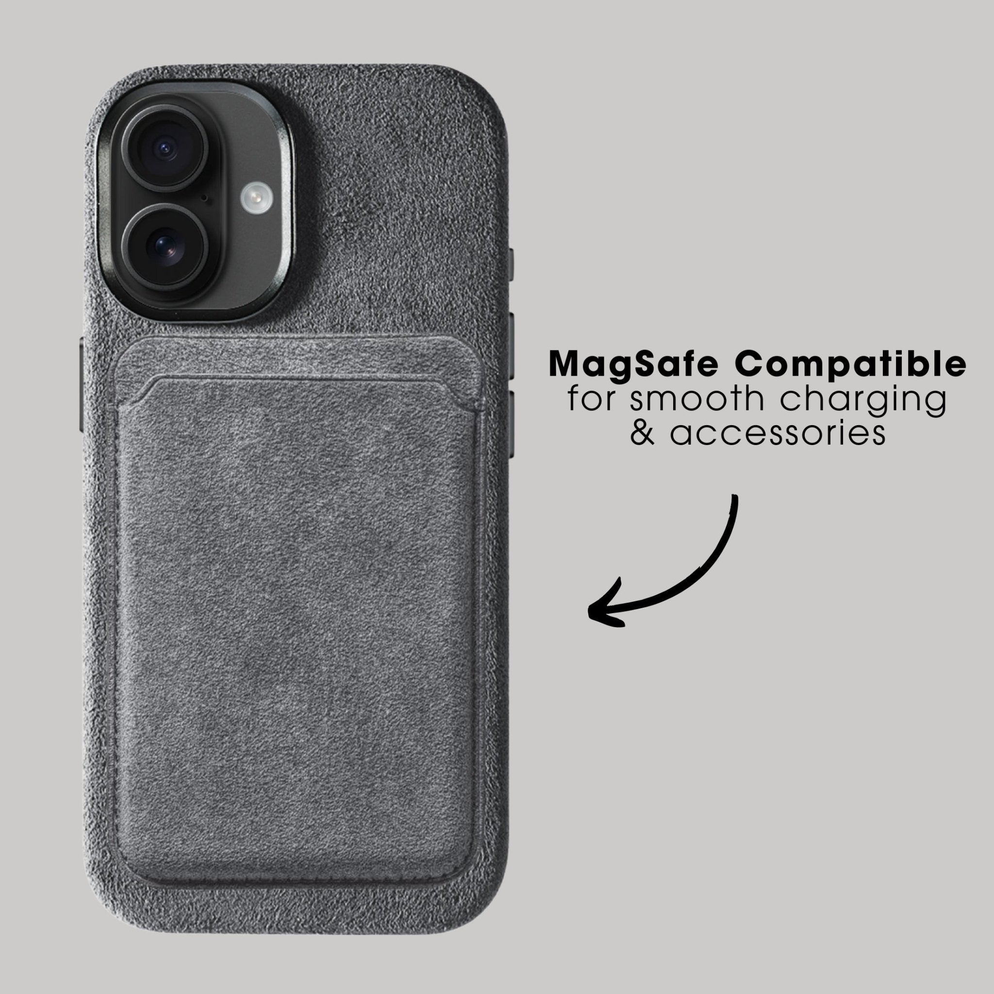 iPhone 17 - Coque en Alcantara - Gris Nardo