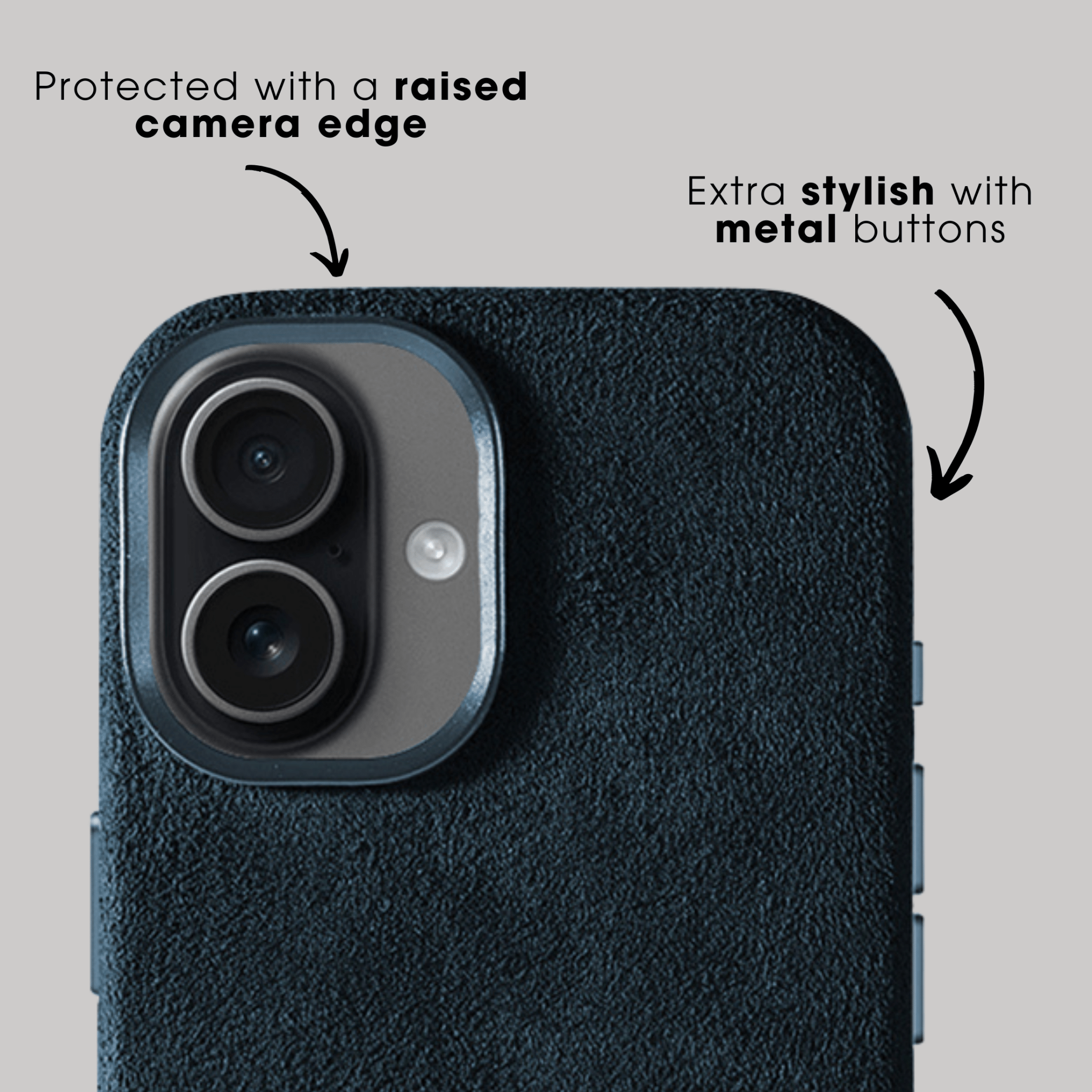 iPhone 17 - Coque en Alcantara - Bleu marine