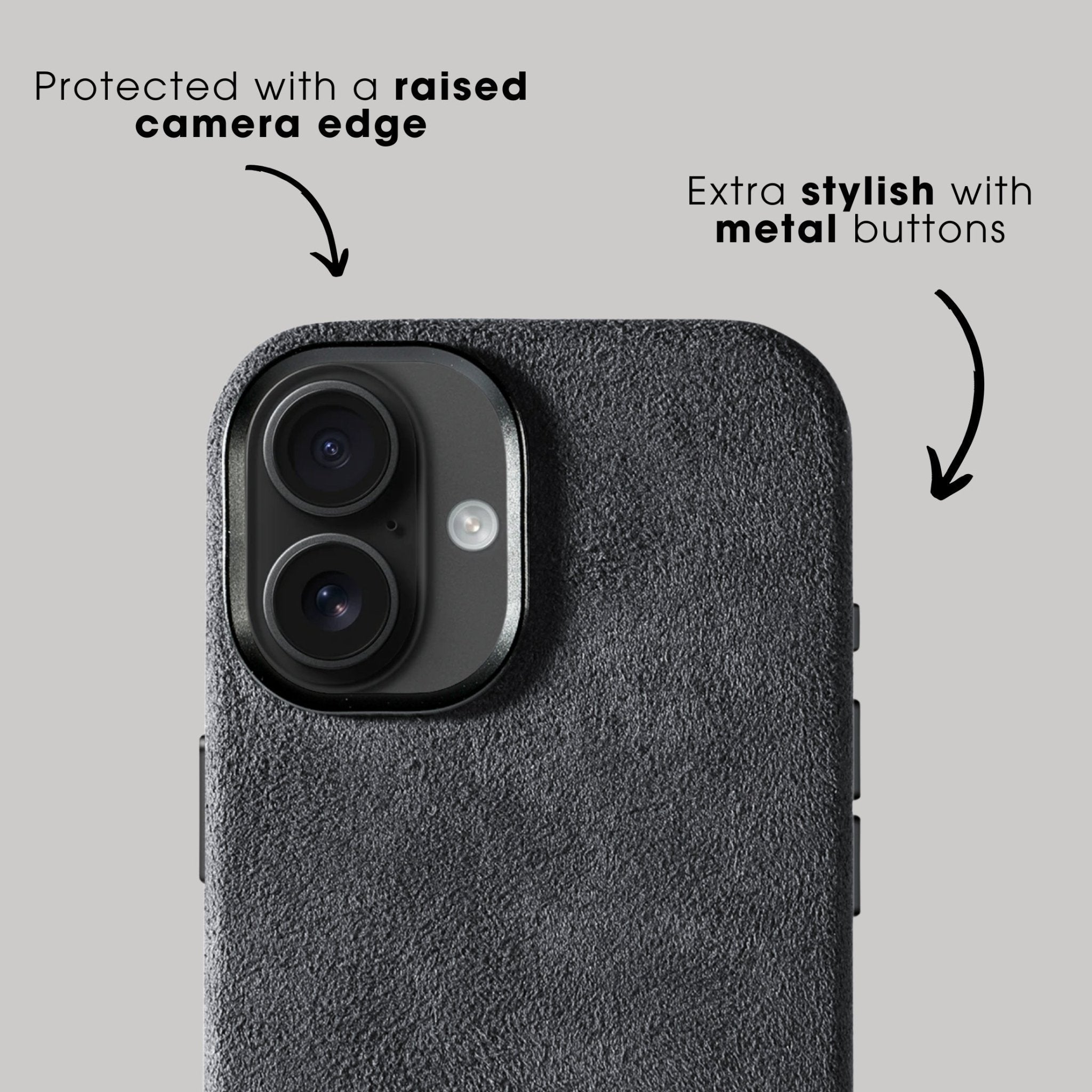 iPhone 17 - Coque en Alcantara - Gris sidéral