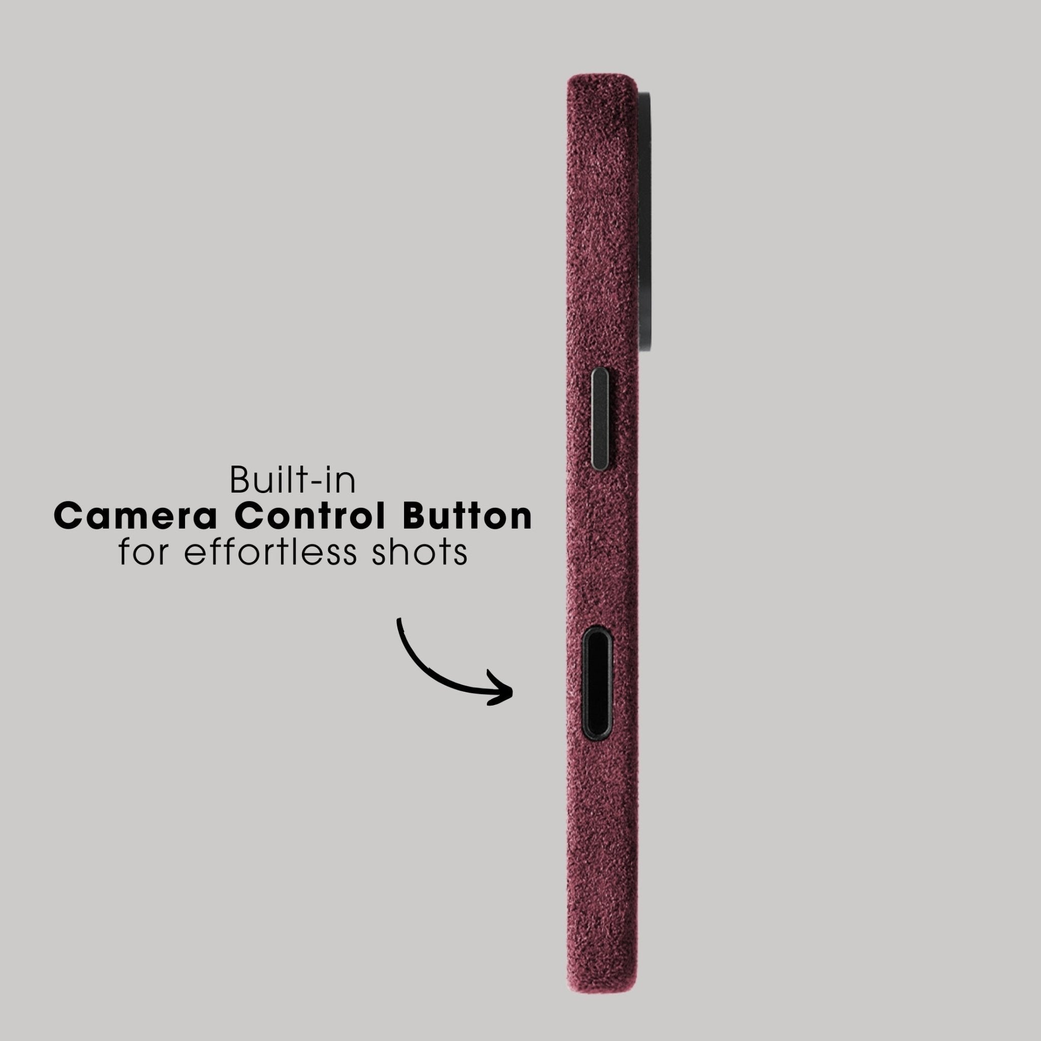 iPhone 17 - Coque en Alcantara - Rouge bordeaux