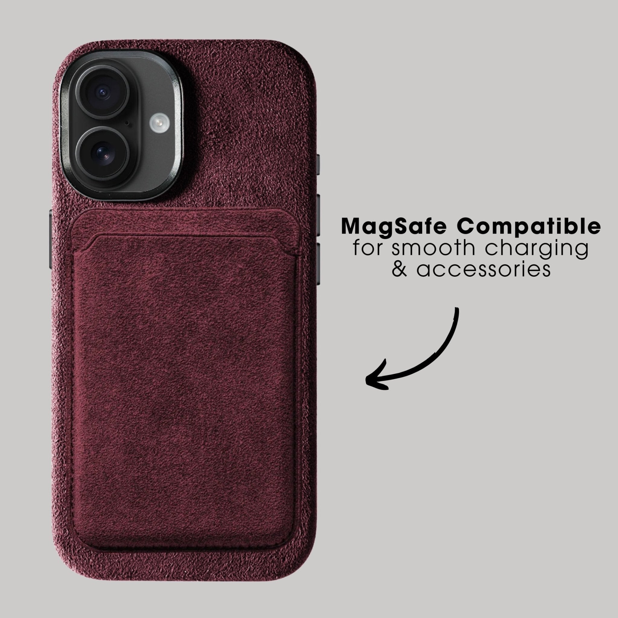 iPhone 17 - Coque en Alcantara - Rouge bordeaux
