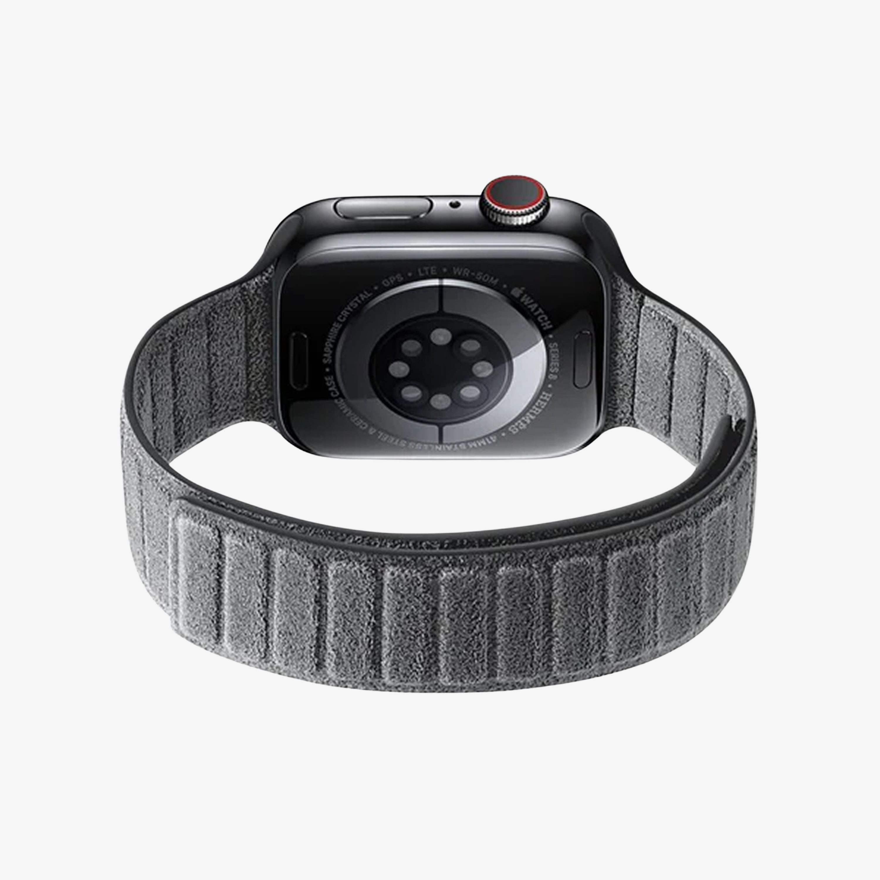 Bracelet Apple Watch en Alcantara - Gris Nardo - 42/44/45/46 mm & Ultra (49 mm)