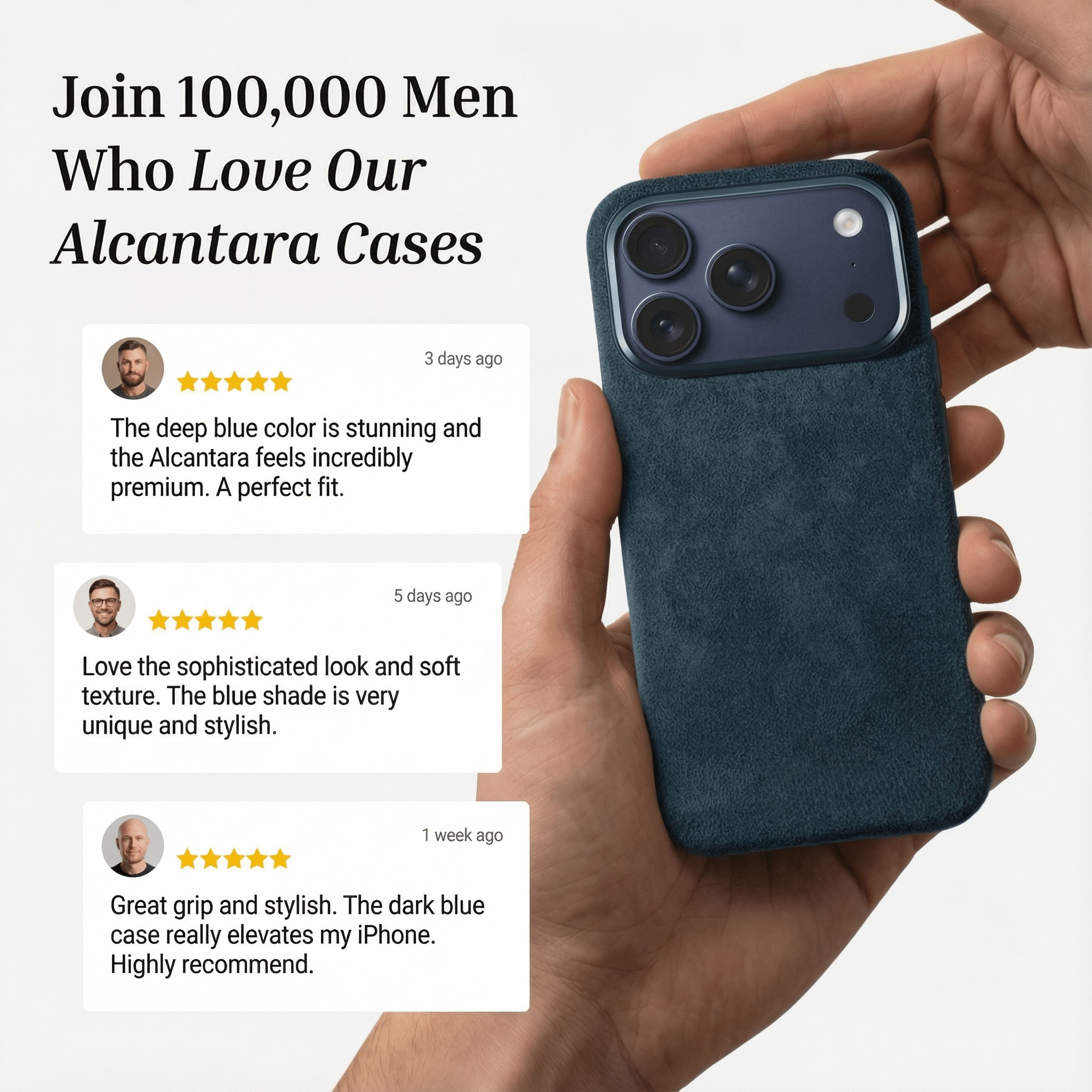 iPhone 17 Pro - Coque Alcantara - Bleu marine