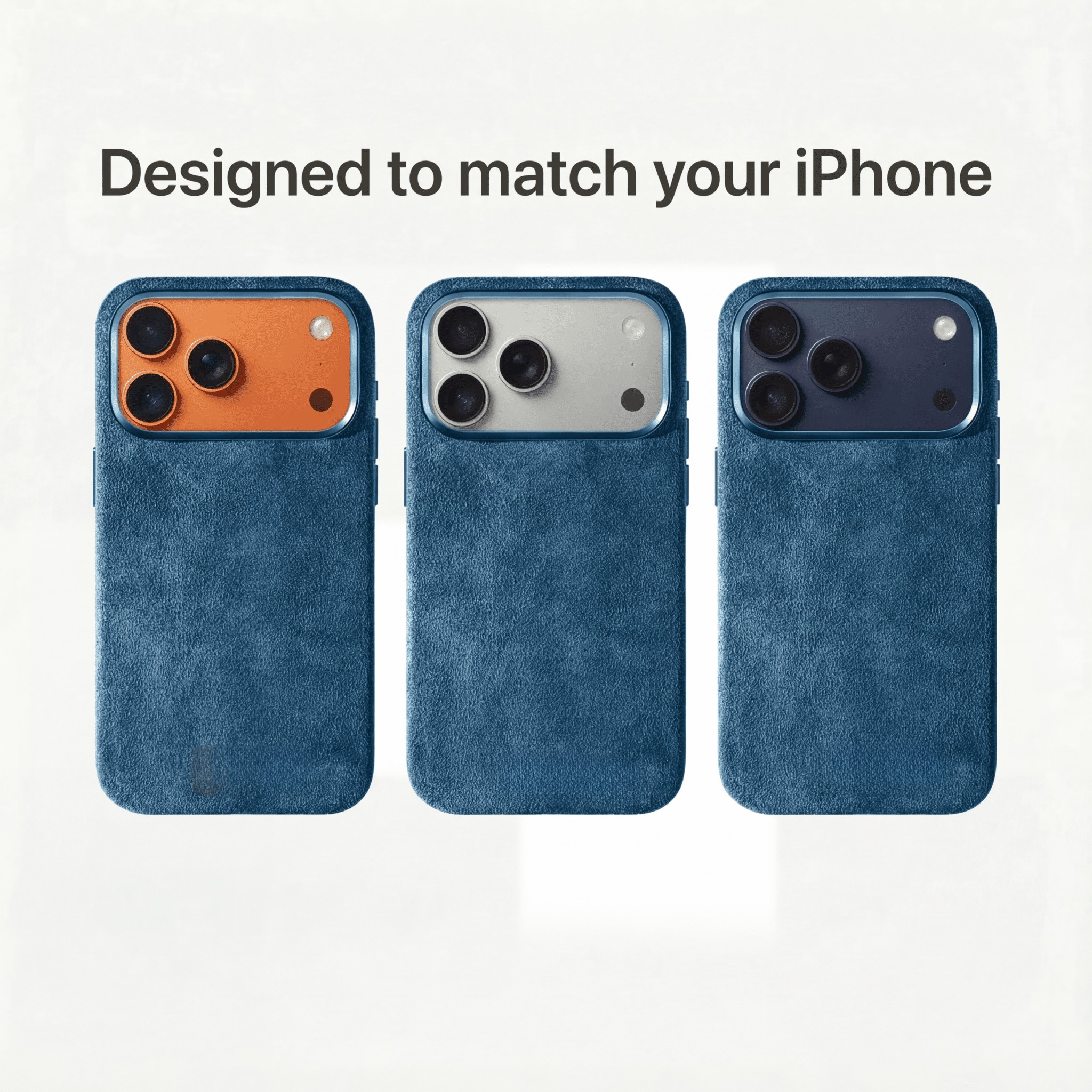 iPhone 17 Pro - Coque en Alcantara - Bleu océan