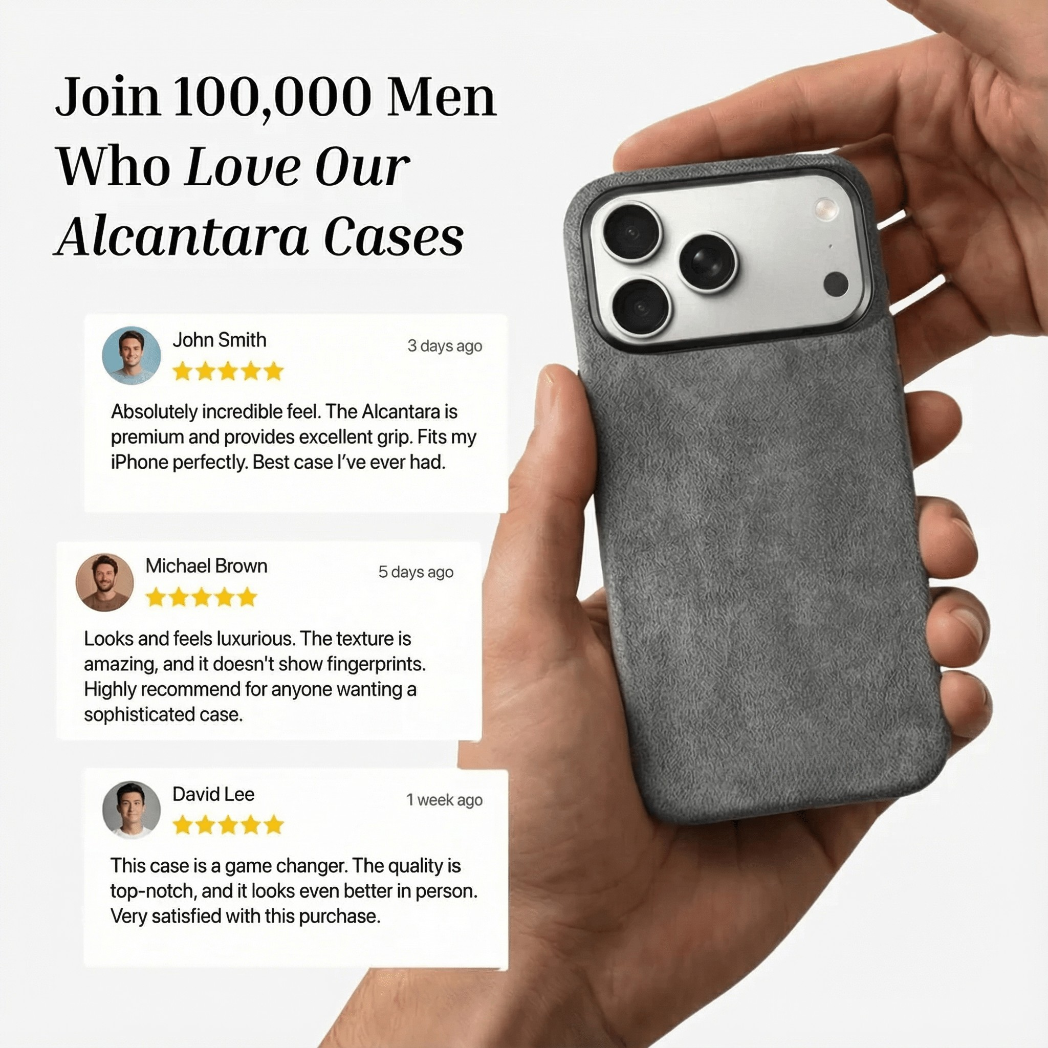 iPhone 17 Pro - Coque en Alcantara - Gris Nardo