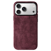 iPhone 17 Pro - Coque en Alcantara - Rouge bordeaux