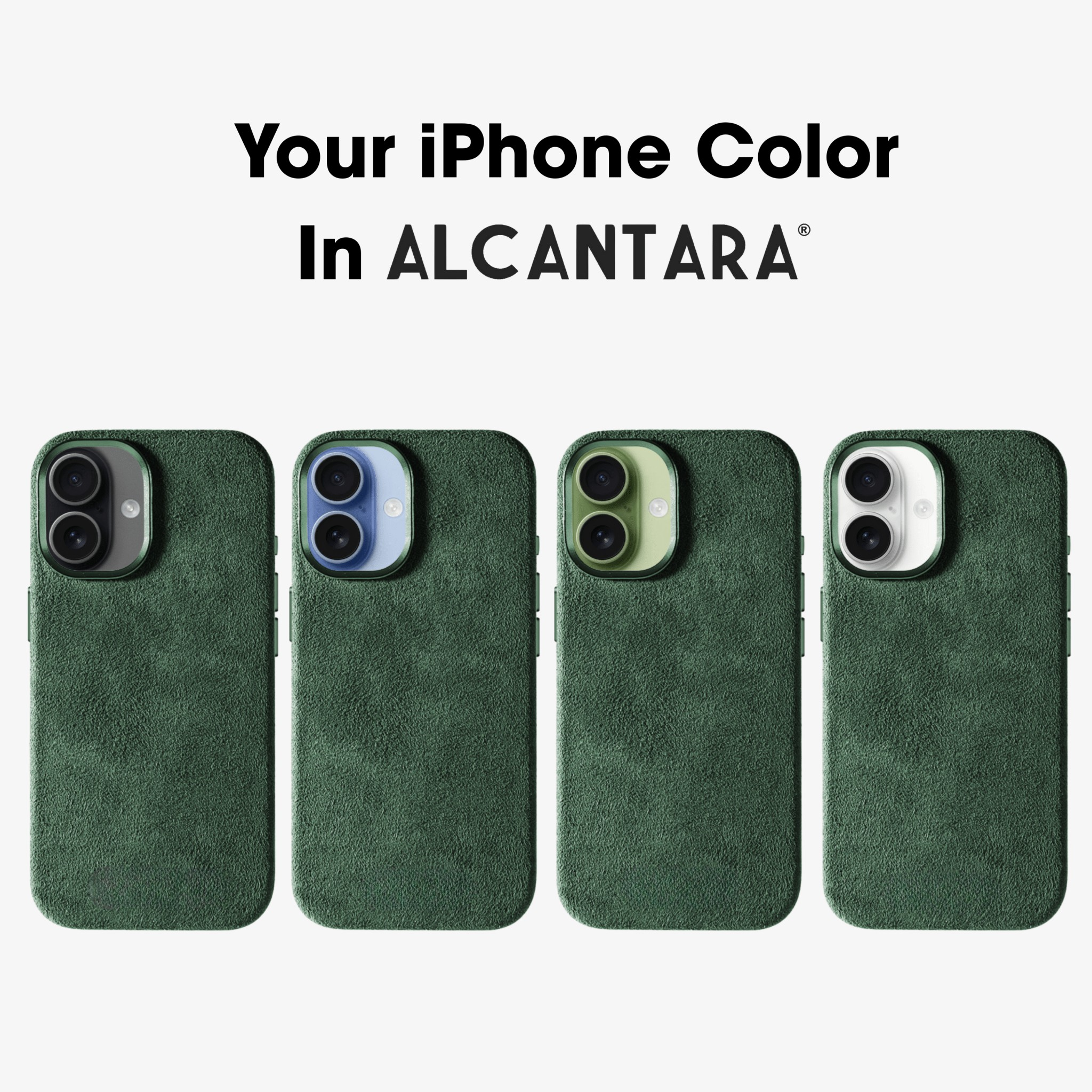 iPhone 17 - Coque en Alcantara - Vert nuit