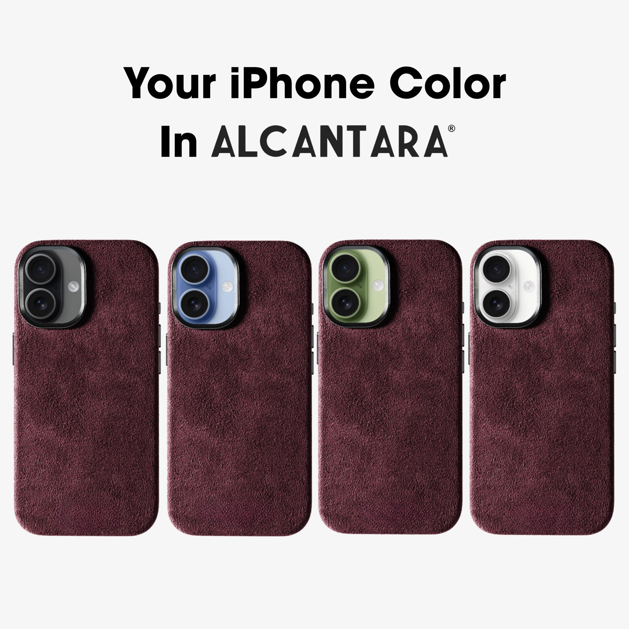 iPhone 17 - Coque en Alcantara - Rouge bordeaux