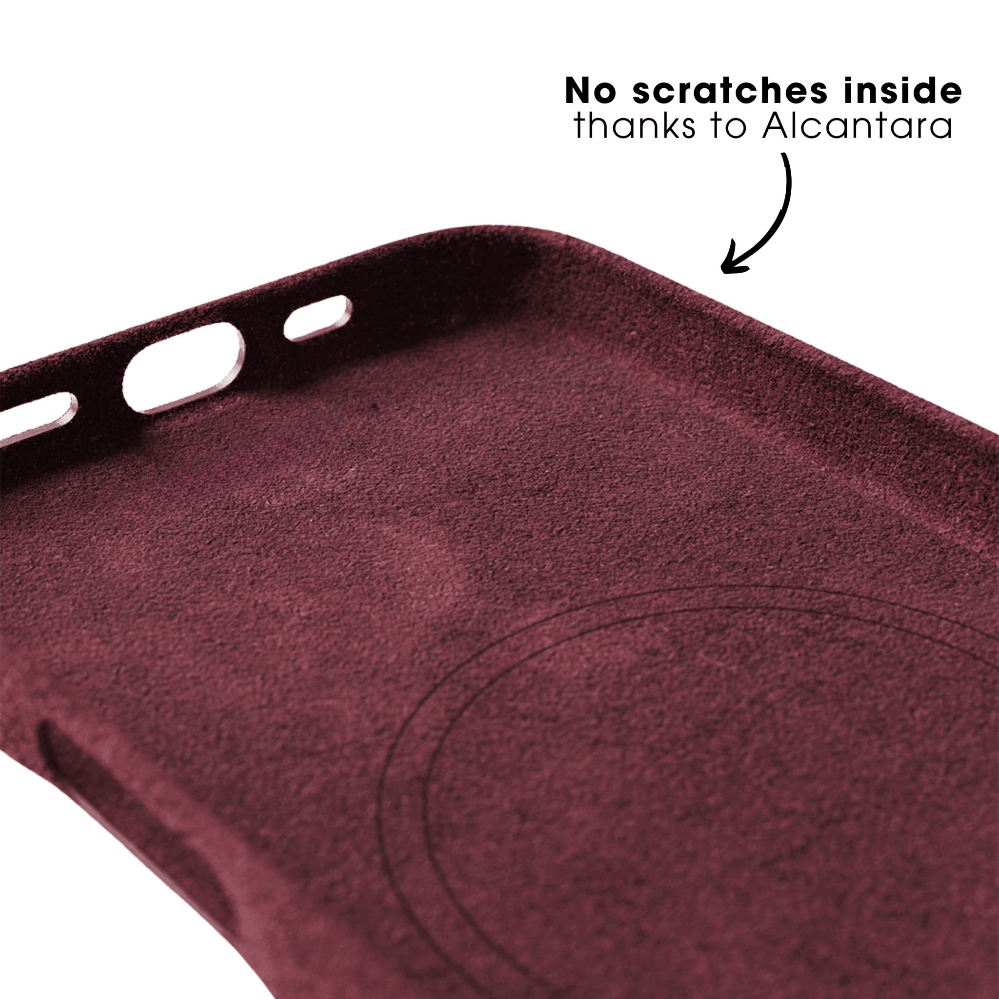 iPhone 17e - Coque Alcantara - Rouge Bordeaux