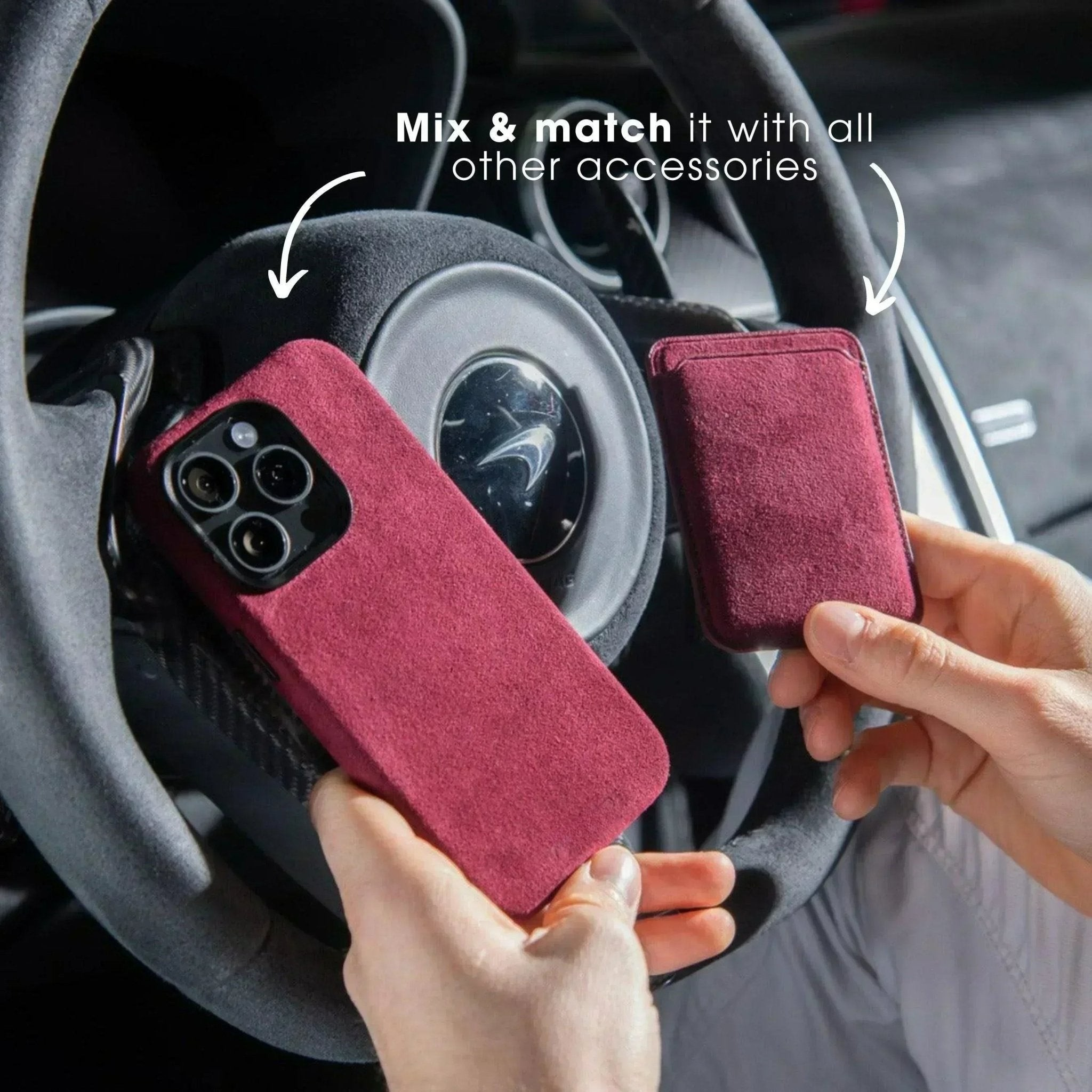 iPhone 17e - Coque Alcantara - Rouge Bordeaux