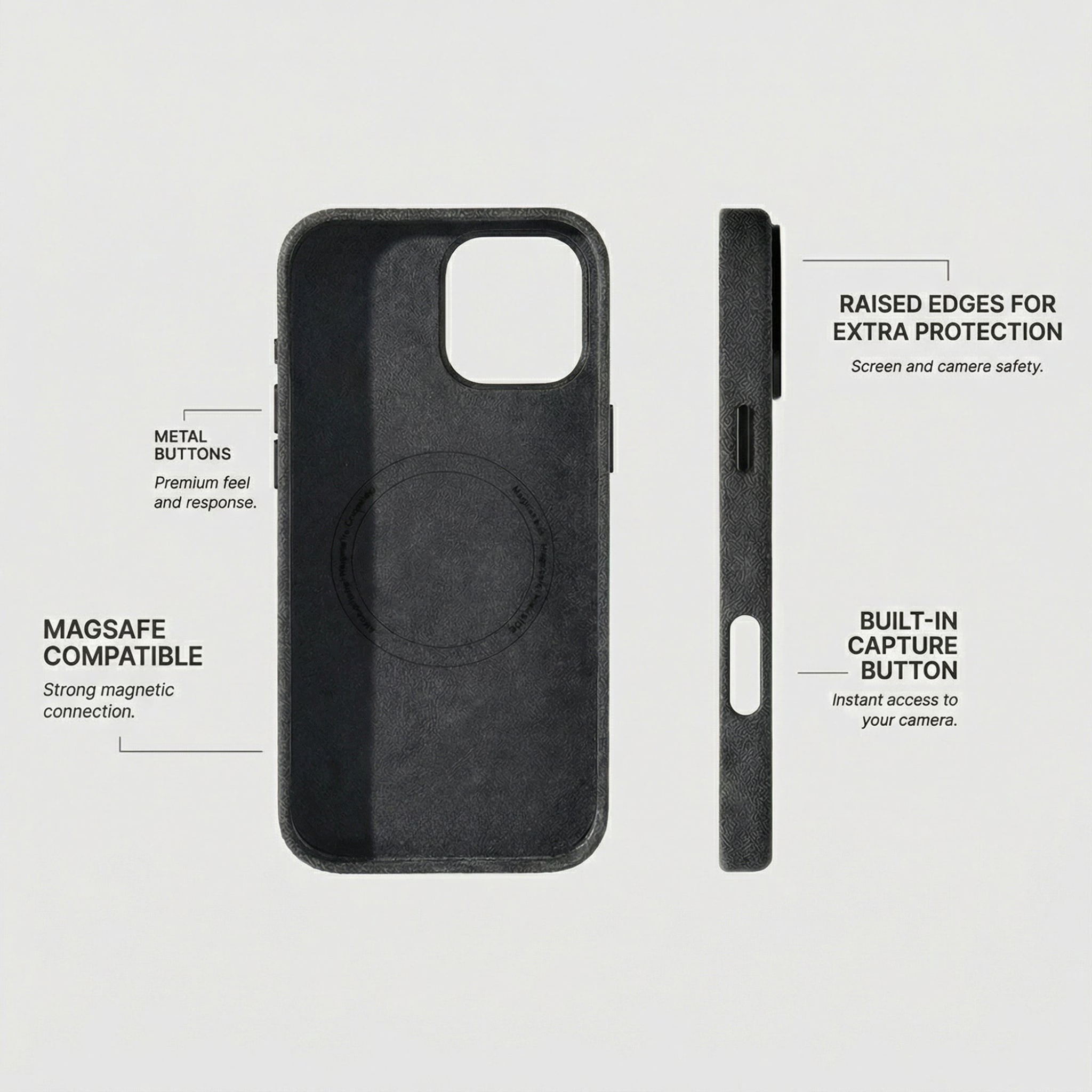 iPhone 16 Pro Max - Coque Alcantara - Gris Sidéral