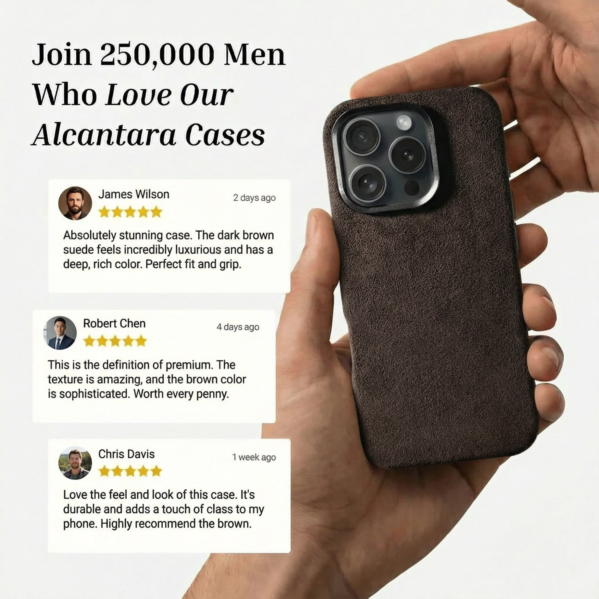 iPhone 16 Pro Max - Coque en Alcantara - Marron chocolat
