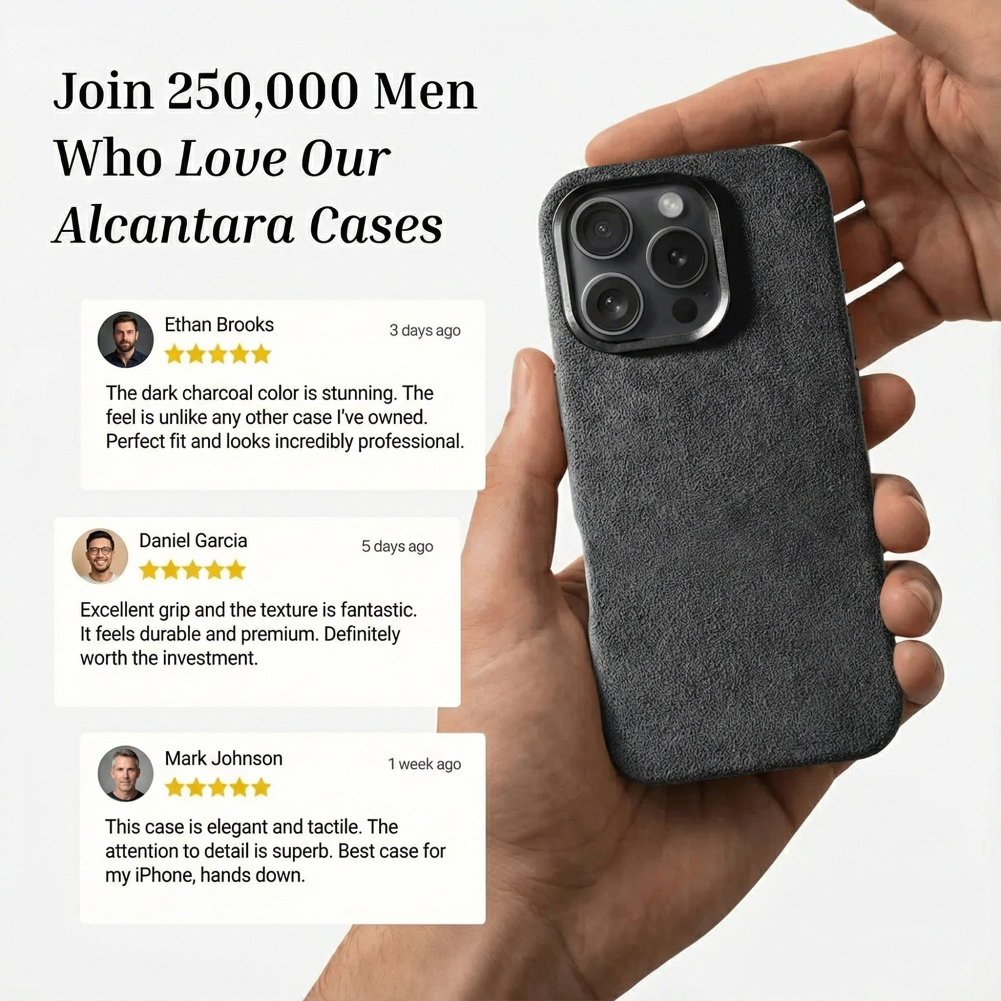 iPhone 16 Pro - Coque en Alcantara - Gris sidéral