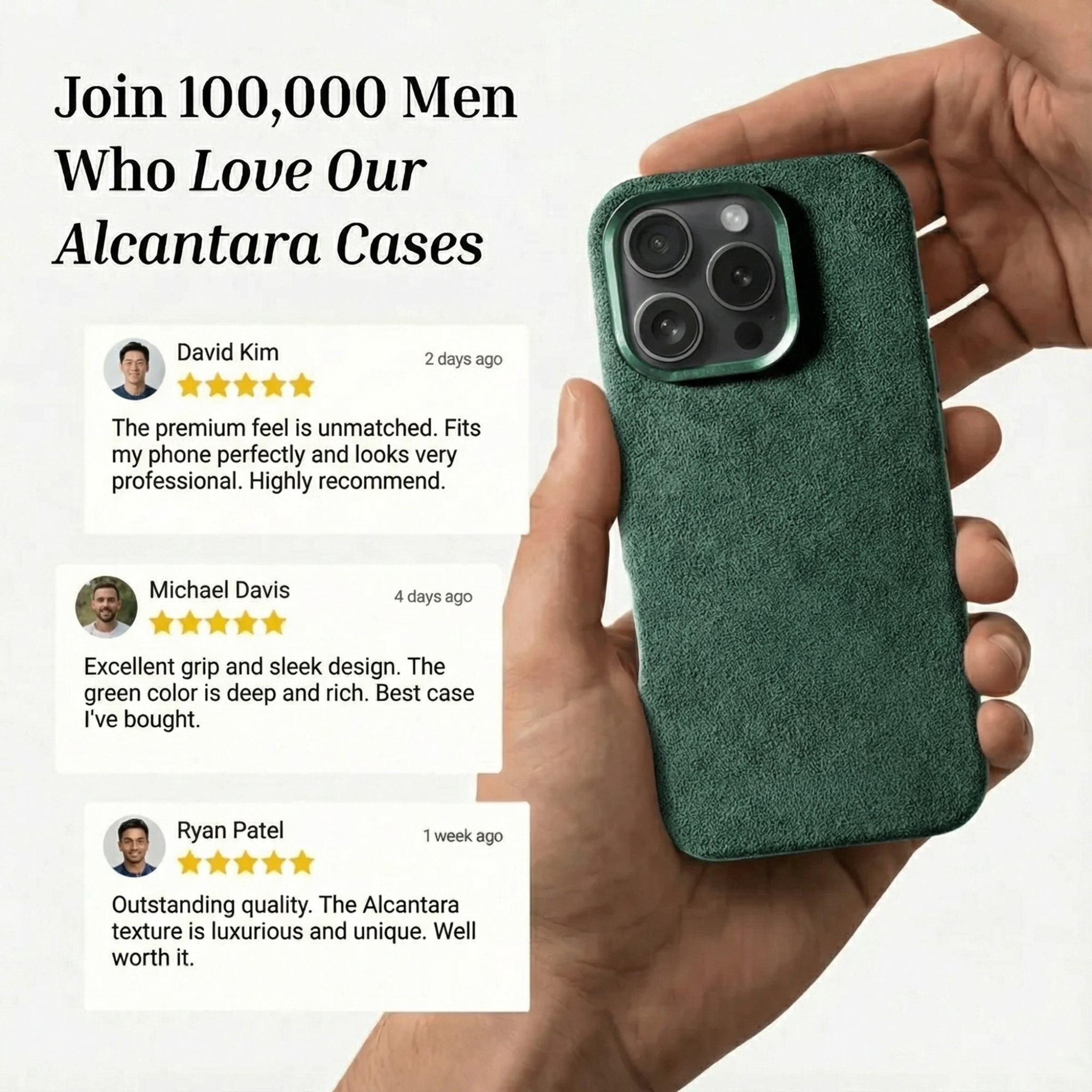 iPhone 16 Pro - Coque Alcantara - Vert nuit