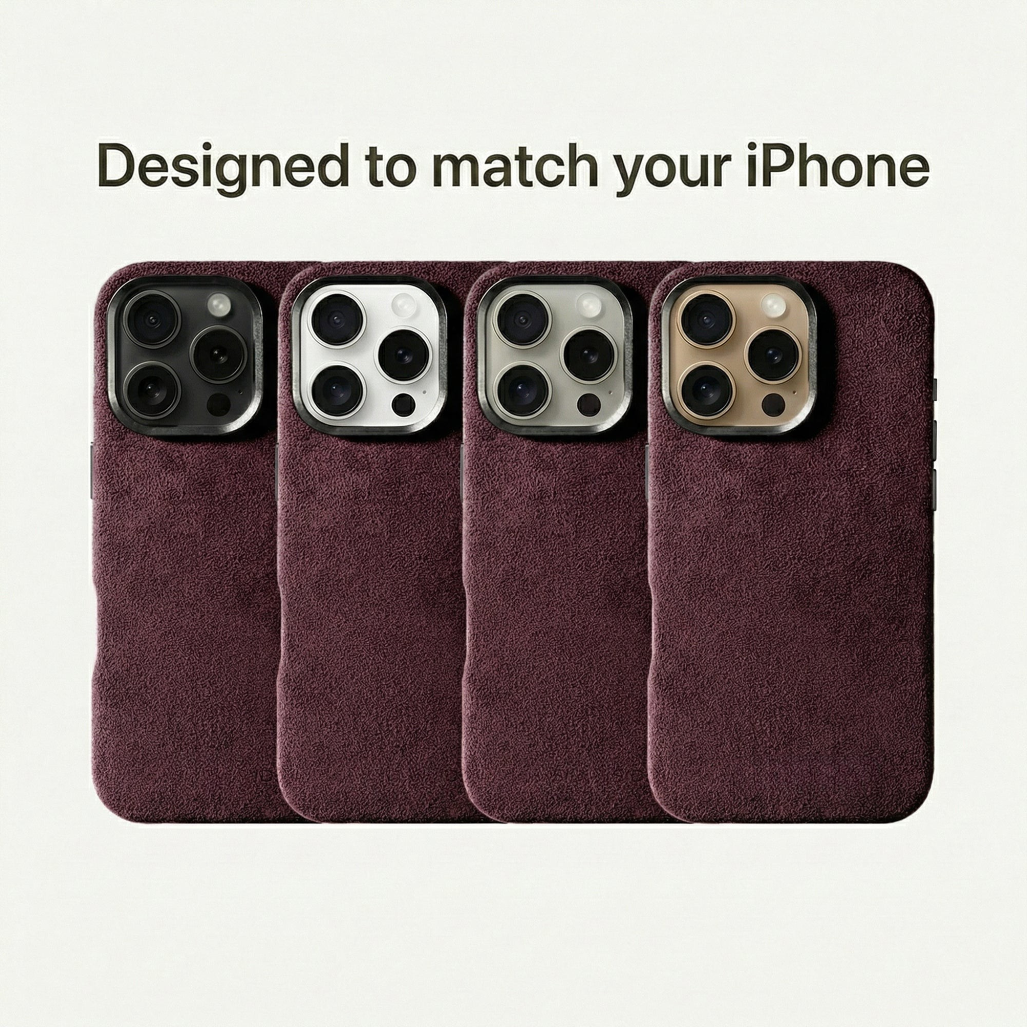 iPhone 16 Pro - Coque Alcantara - Rouge Bordeaux