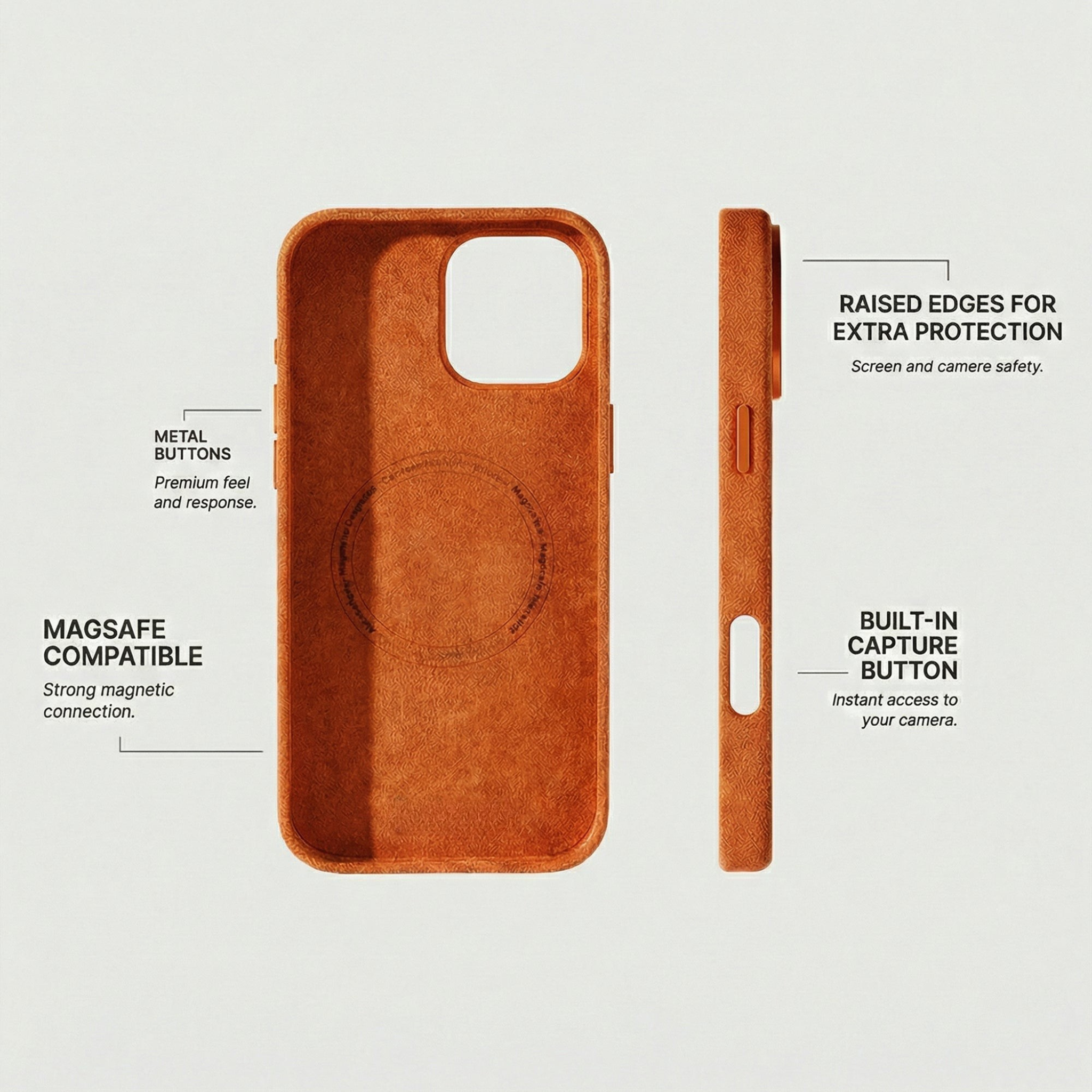 iPhone 16 Pro - Coque Alcantara - Orange