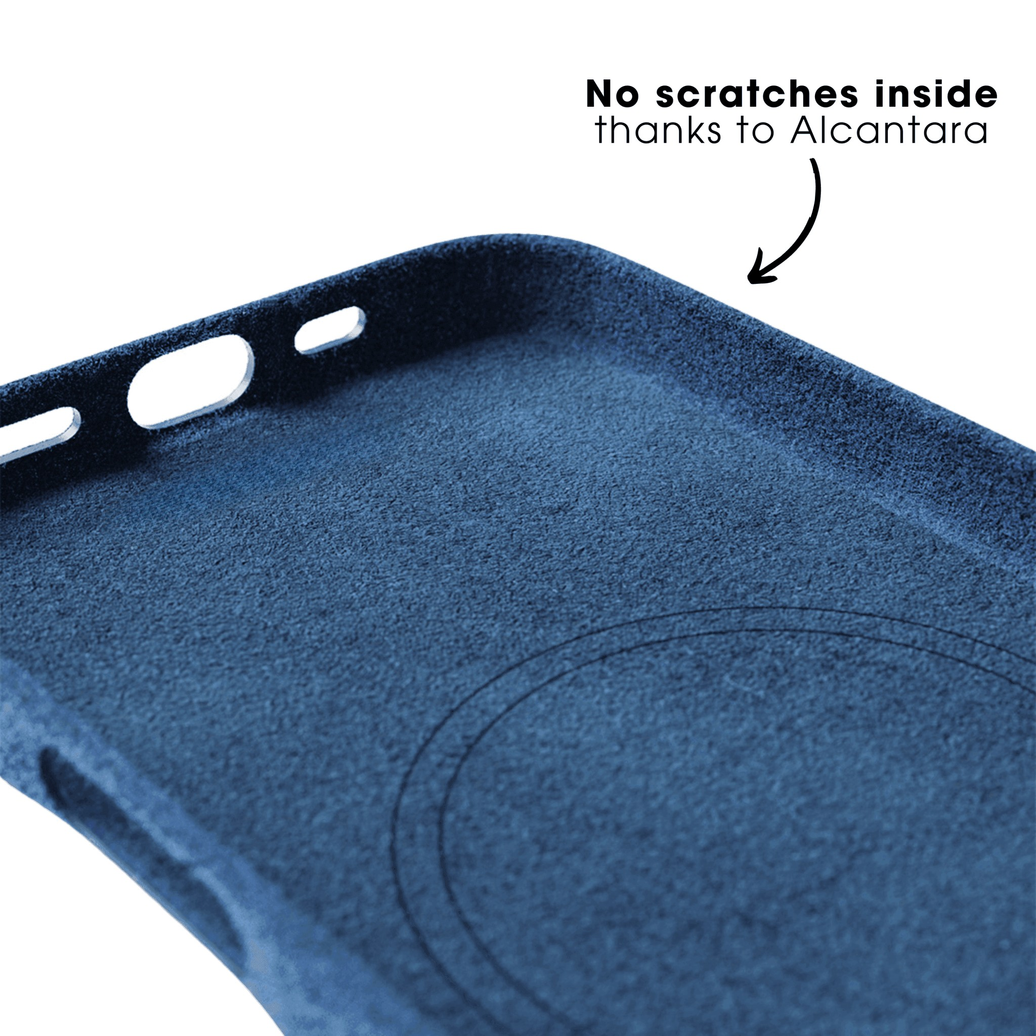 iPhone 16 Plus - Coque en Alcantara - Bleu océan